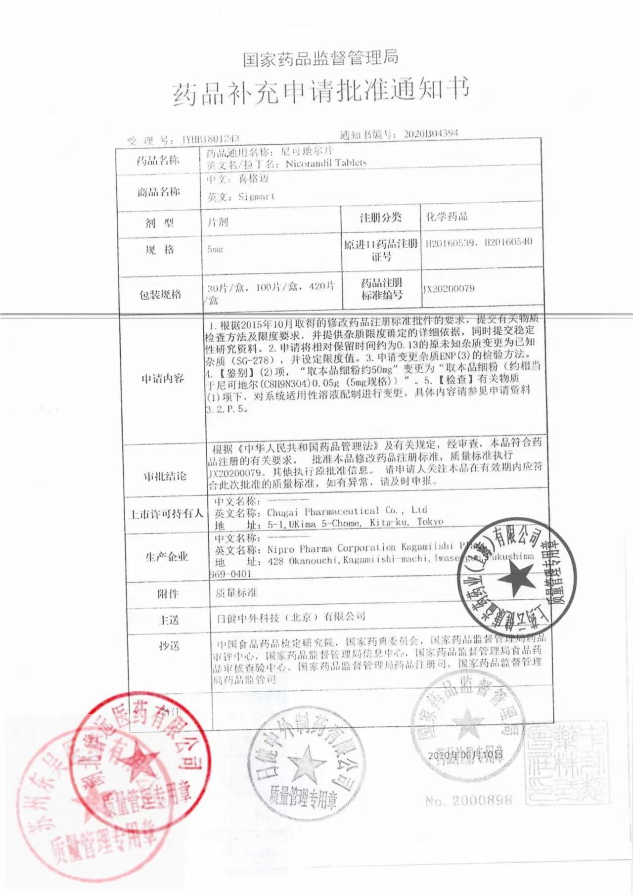 22G060Z尼可地尔片2