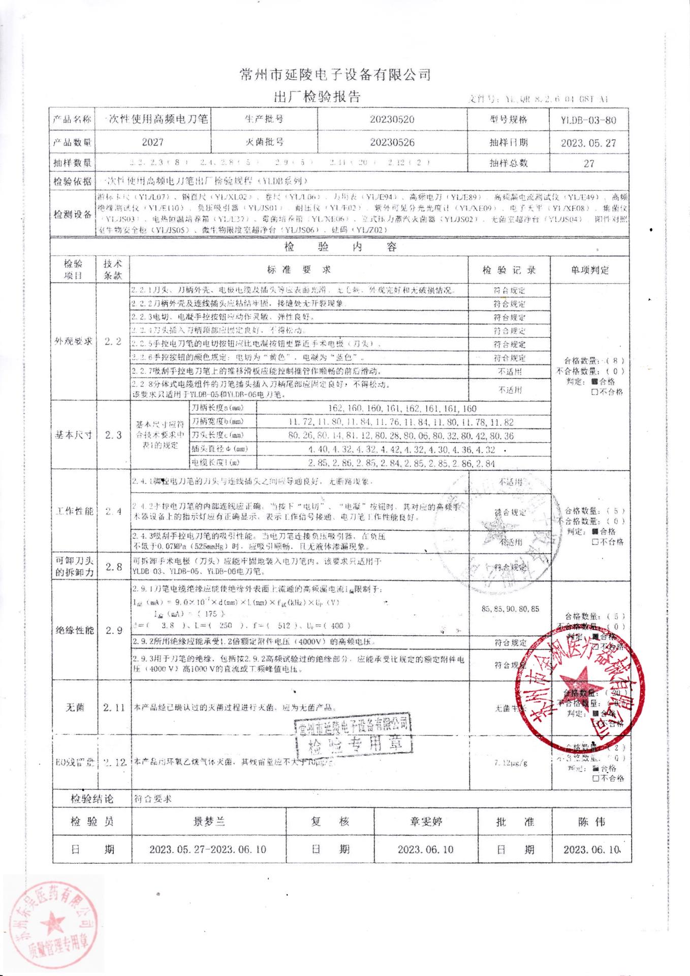 20230520常州延陵一次性使用高频电刀笔