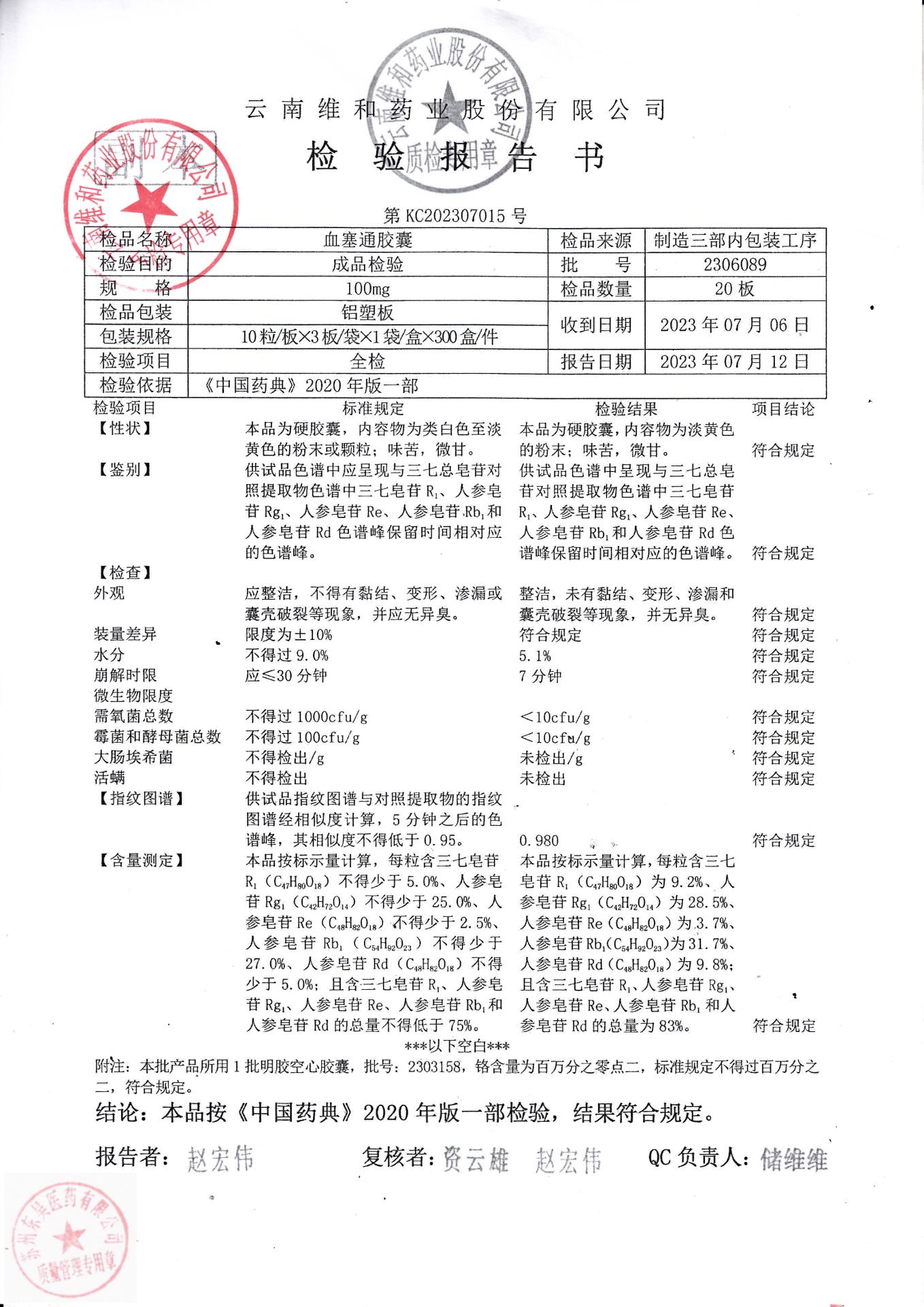 2306089血塞通胶囊1