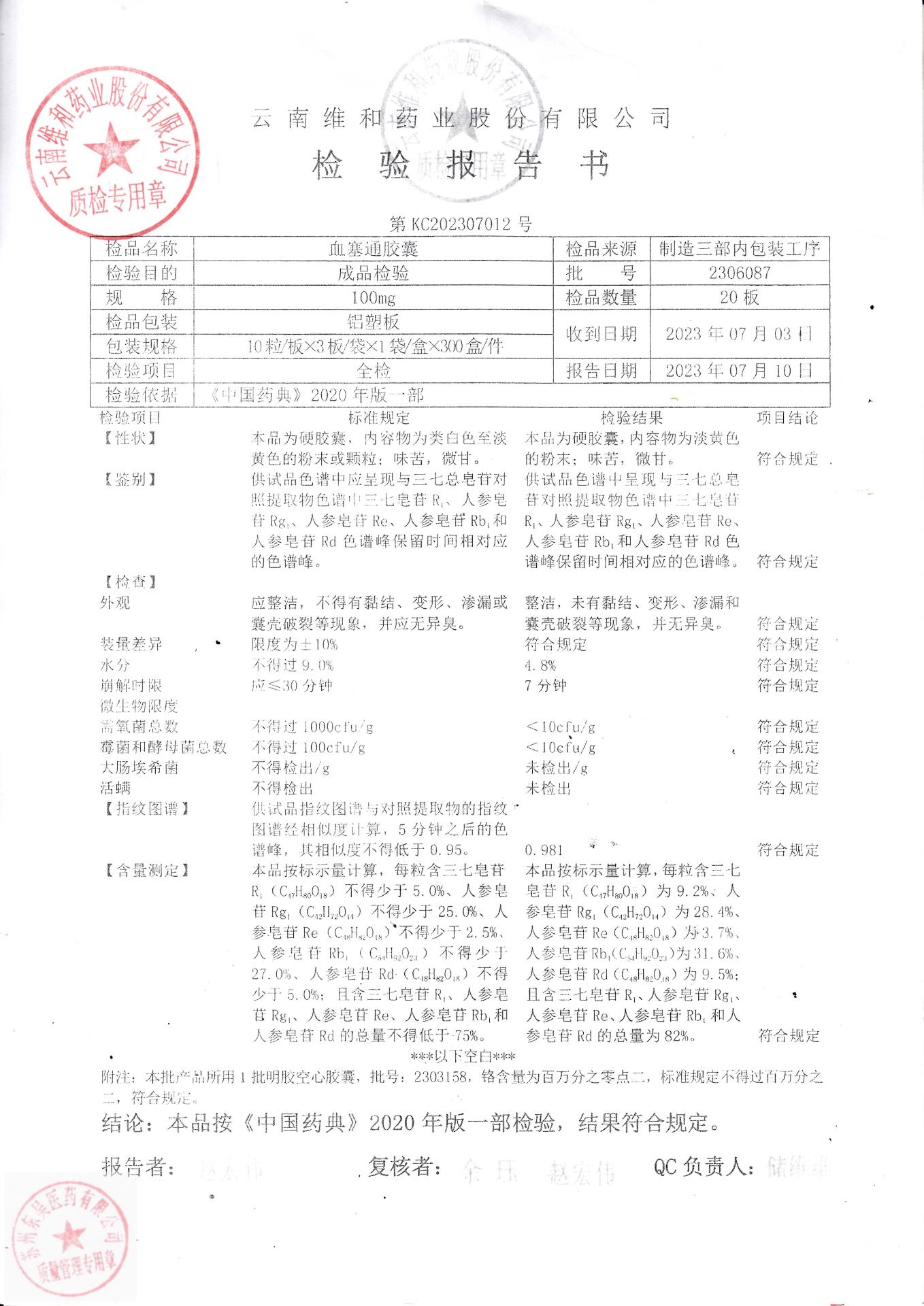 2306087血塞通胶囊1