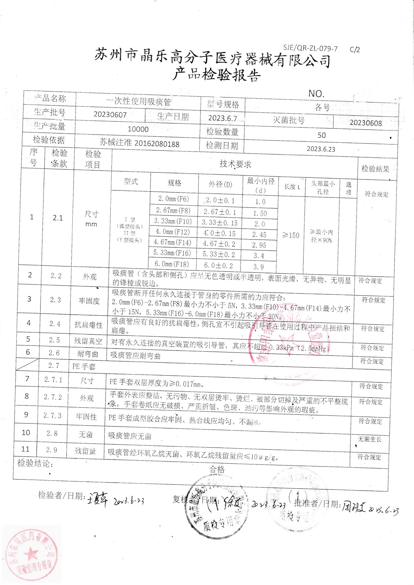 20230607晶乐一次性使用吸痰管