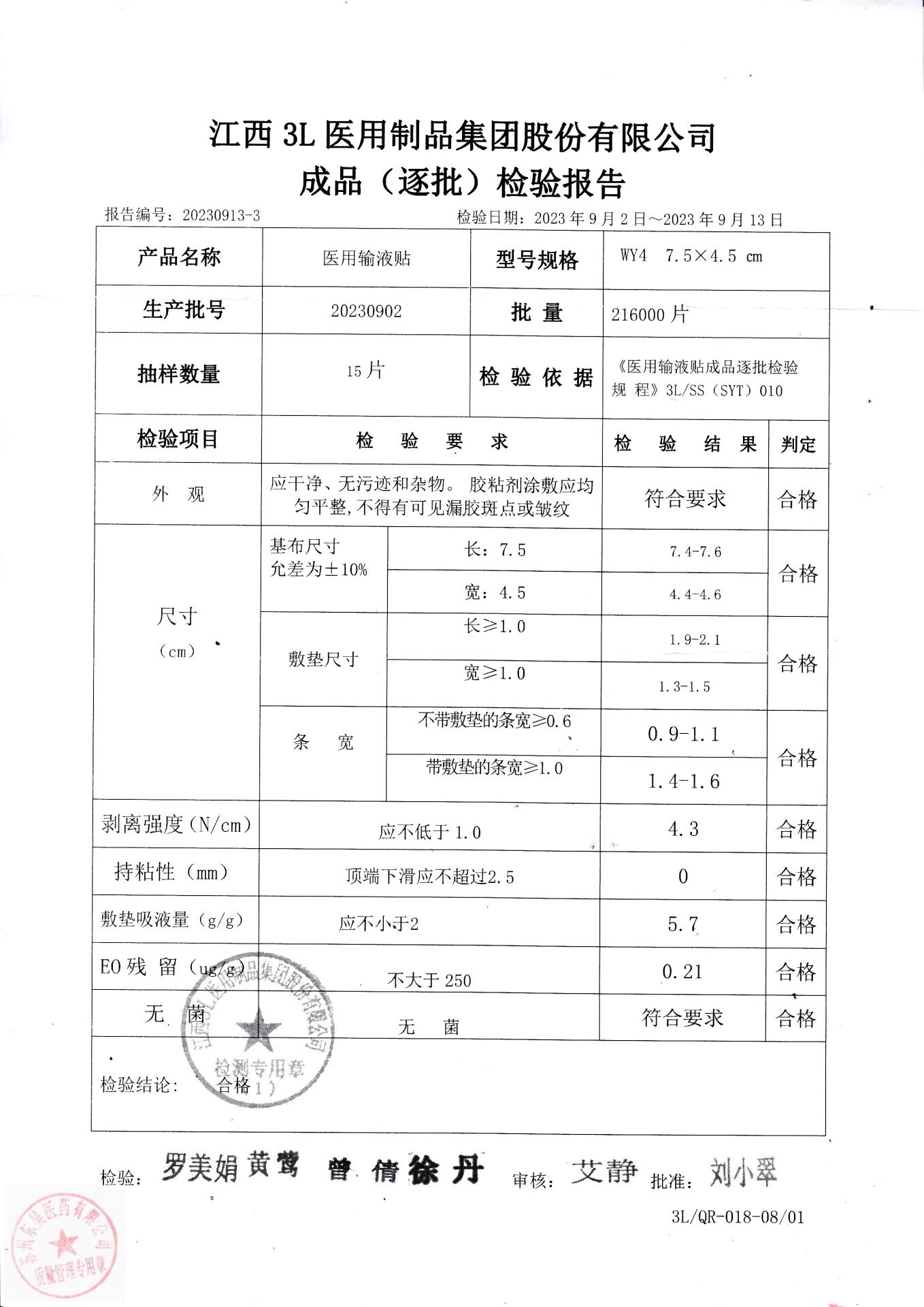 20230902江西3L医用输液贴