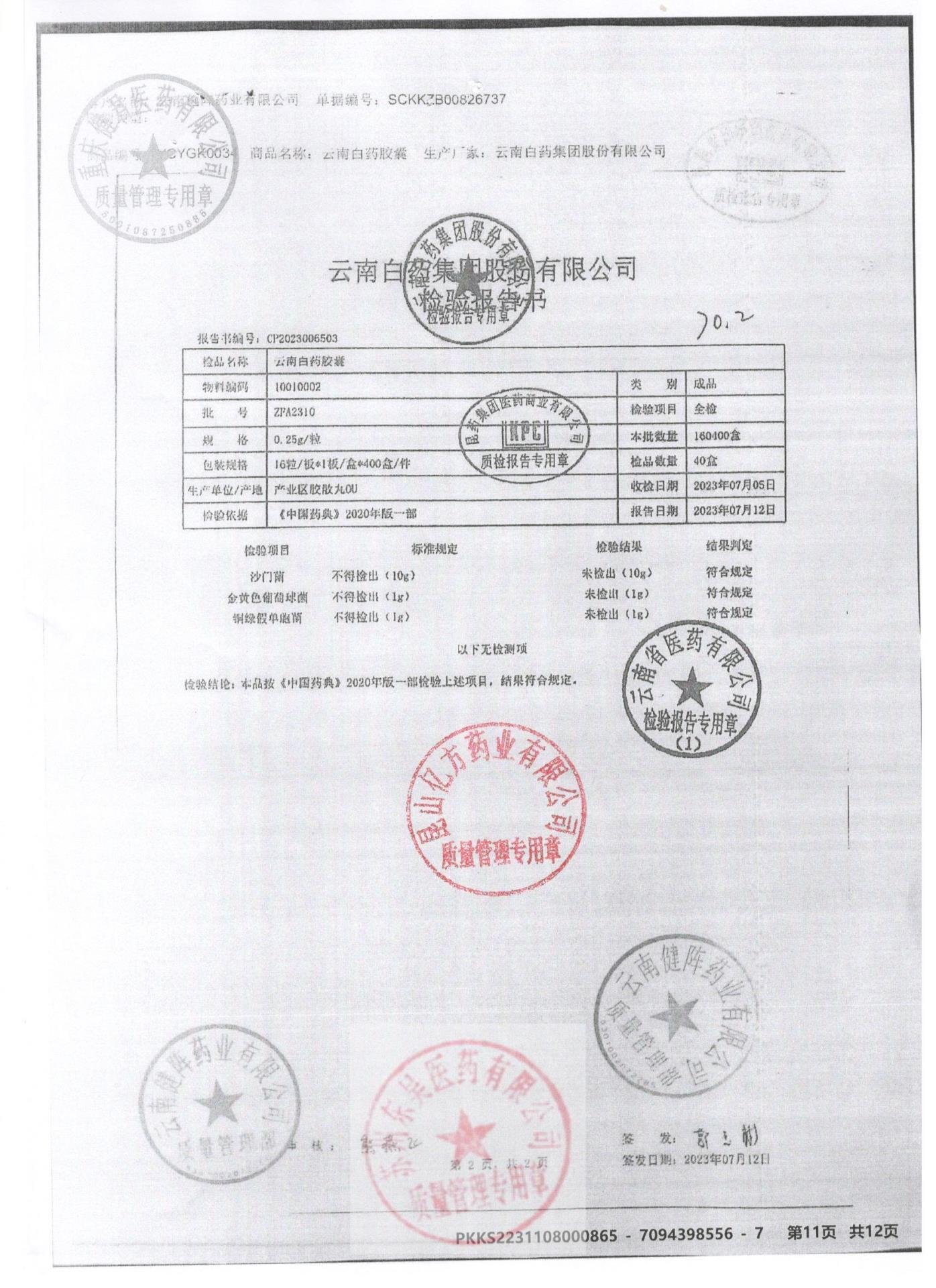 ZFA2310云南白药胶囊2