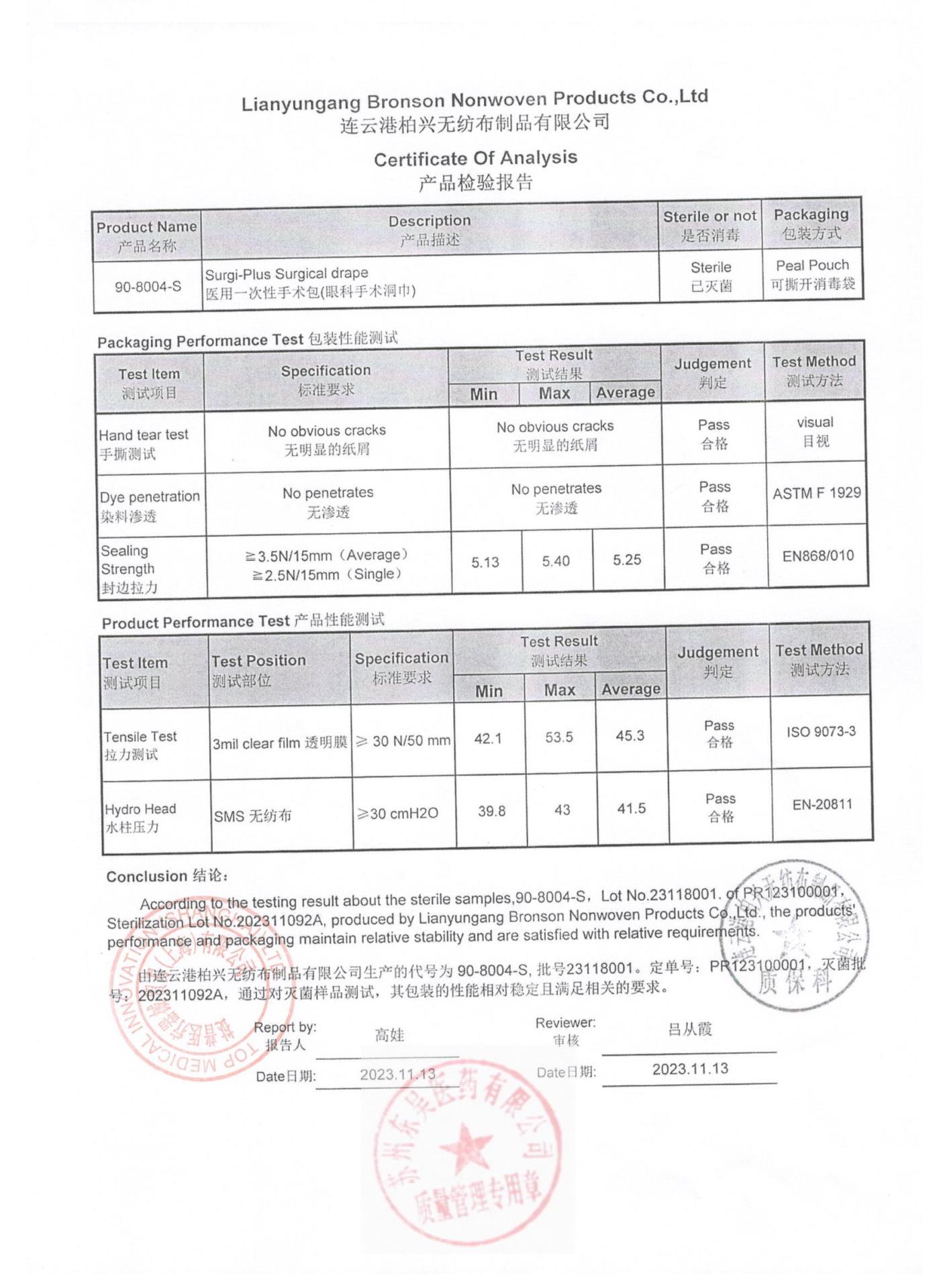 23118001医用一次性手术包（眼科手术洞巾）1