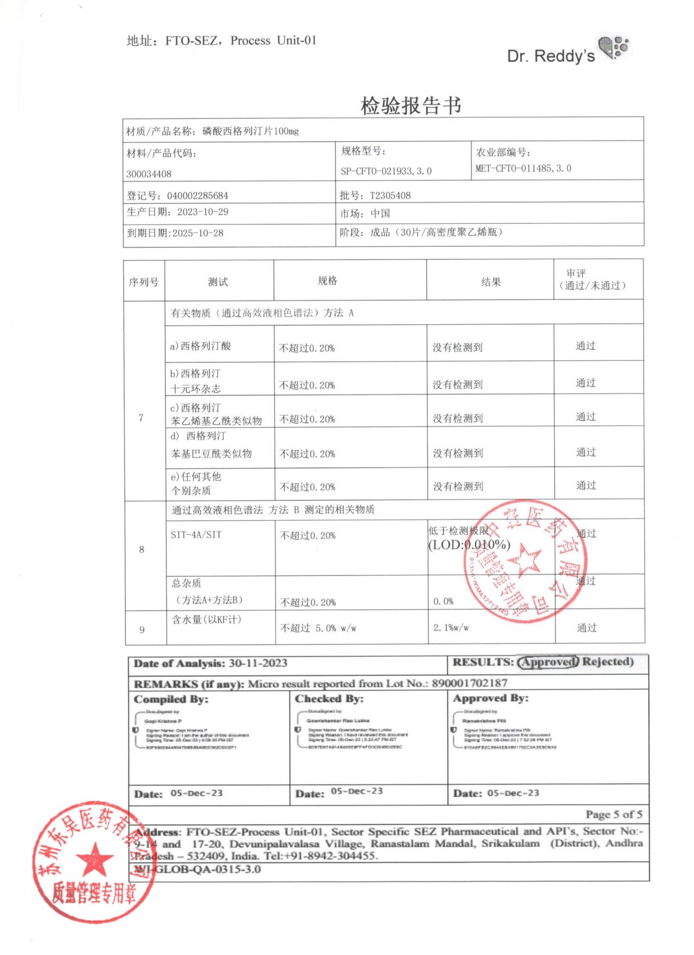 T2305408磷酸西格列汀片3