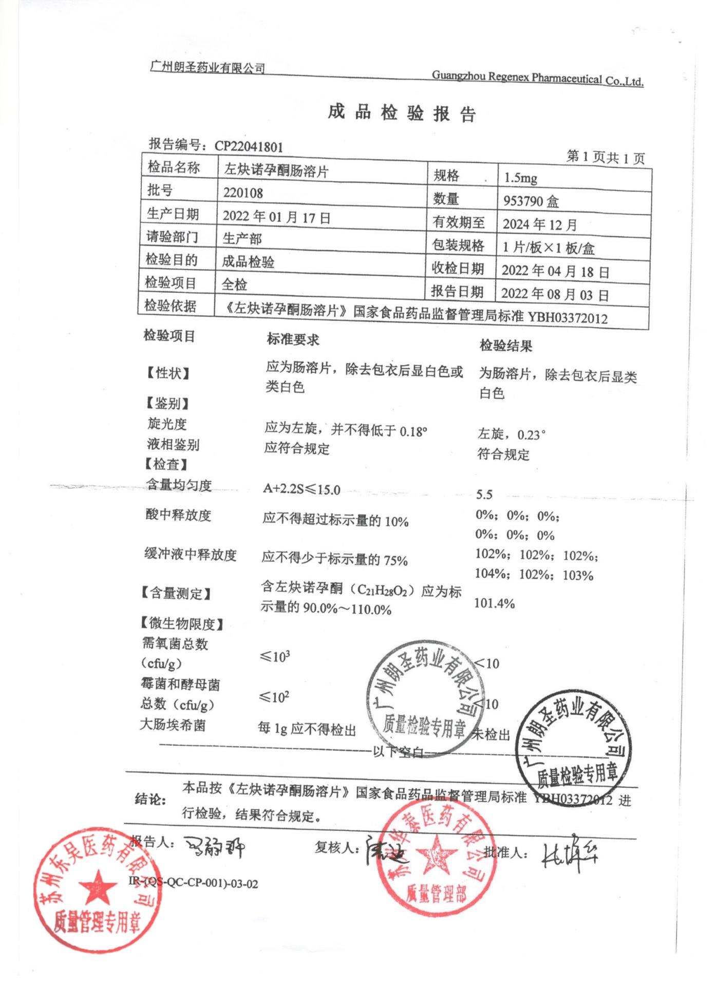 220108左炔诺孕酮肠溶片