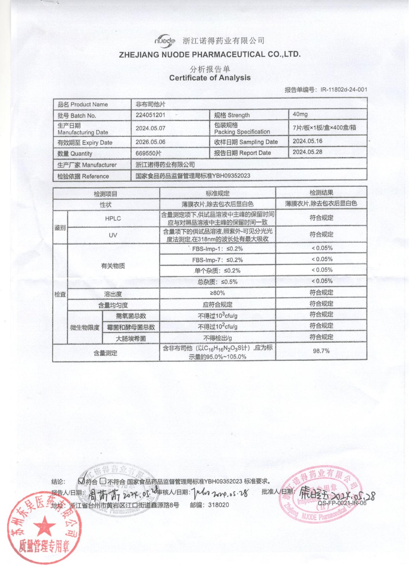 224051201非布司他片