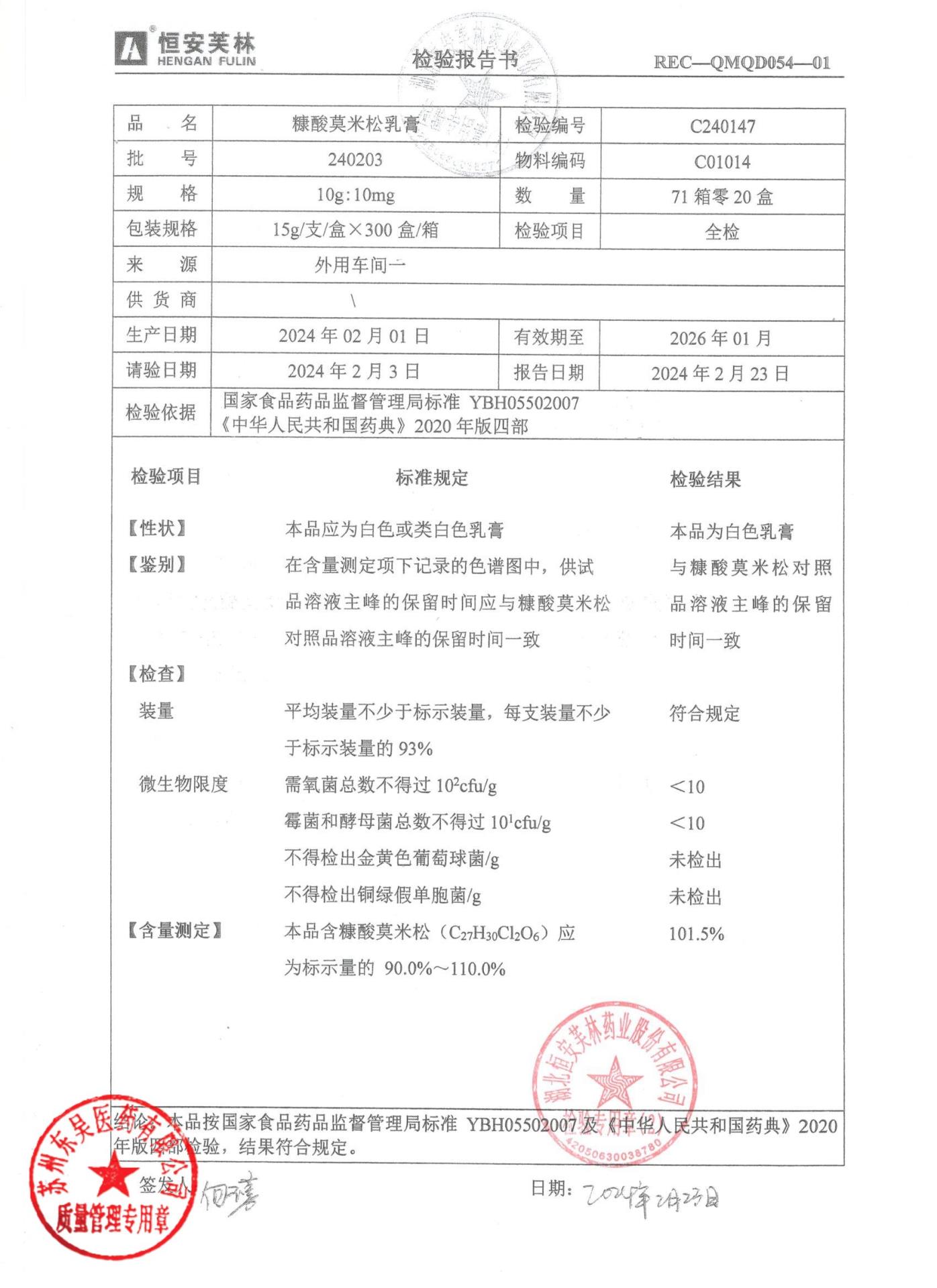 240203糠酸莫米松乳膏