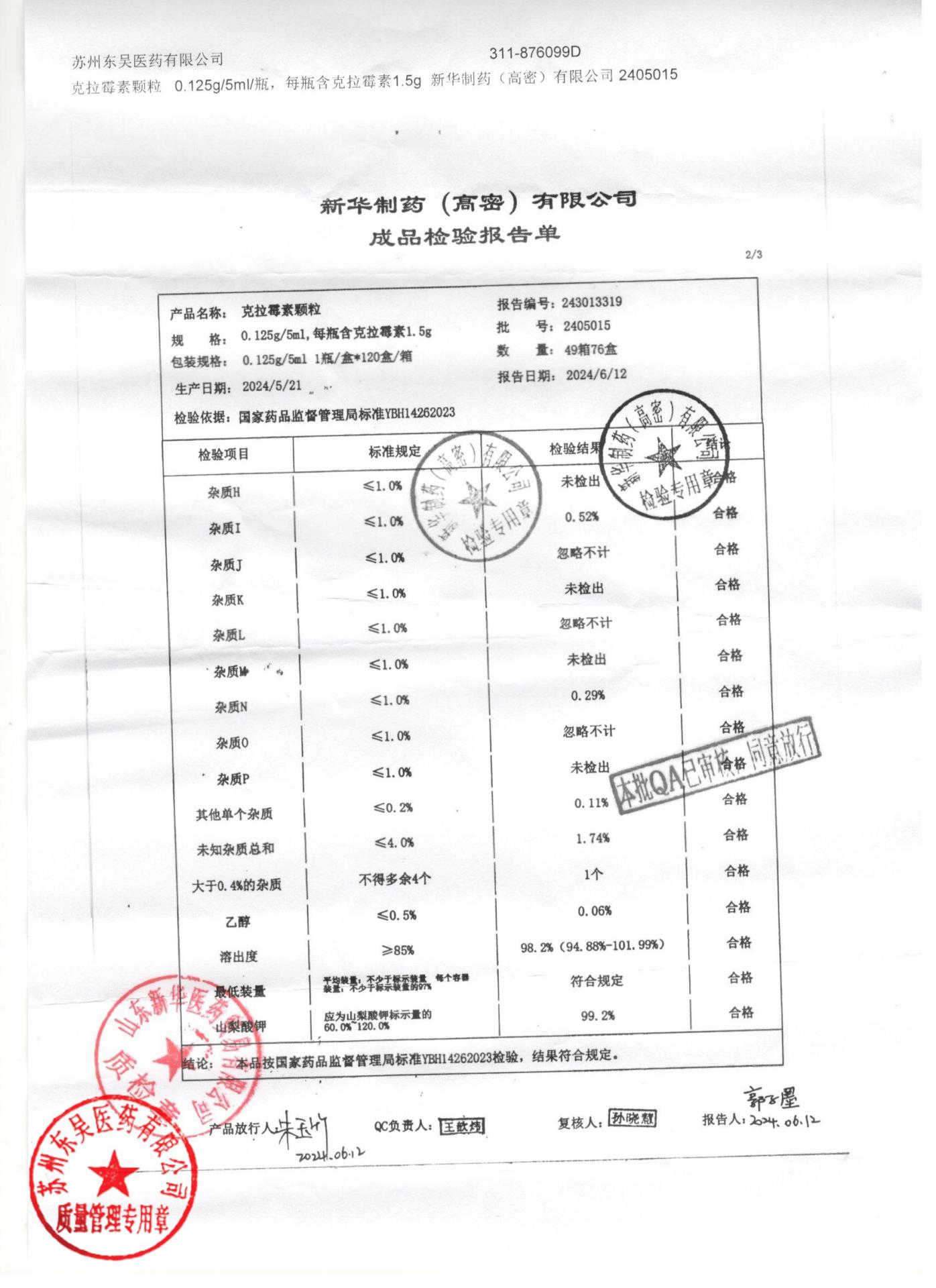 2405015克拉霉素颗粒2