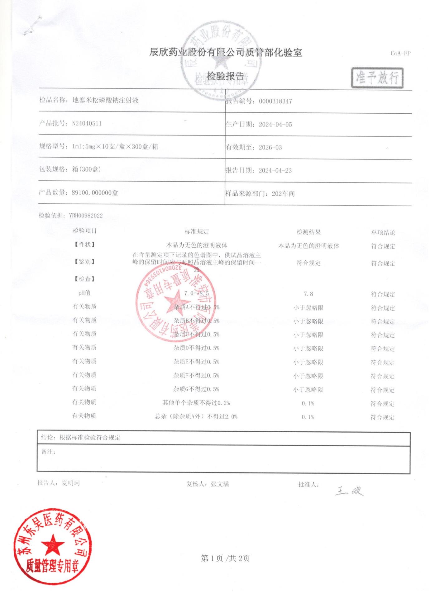 N24040511地塞米松磷酸钠注射液1