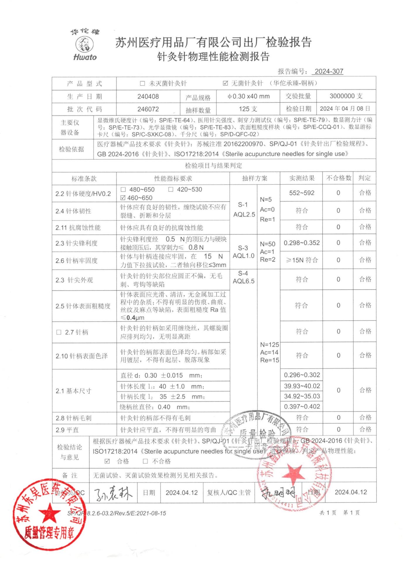 246072无菌针灸针
