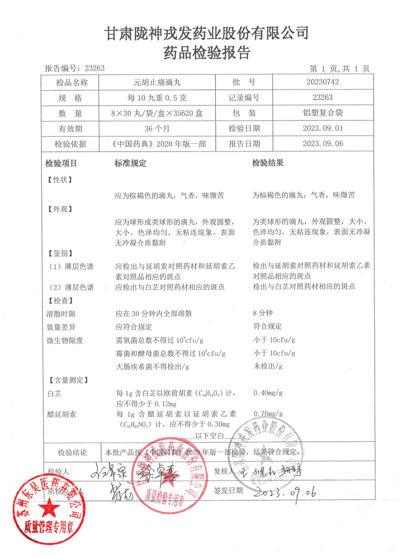 20230742元胡止痛滴丸