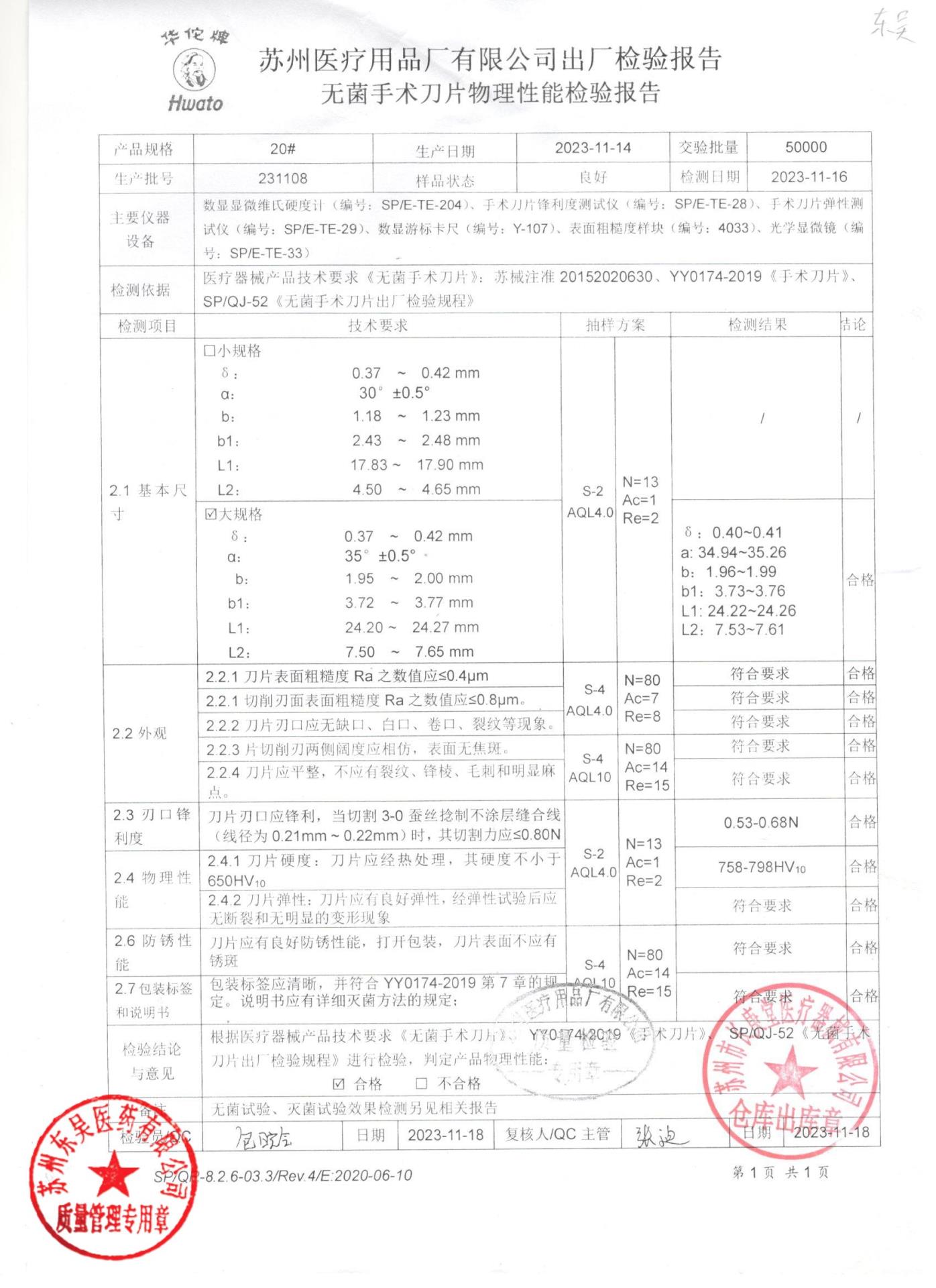 231108无菌手术刀片