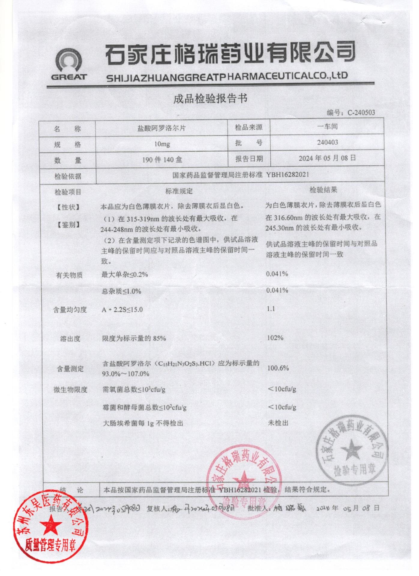 240403盐酸阿罗洛儿片