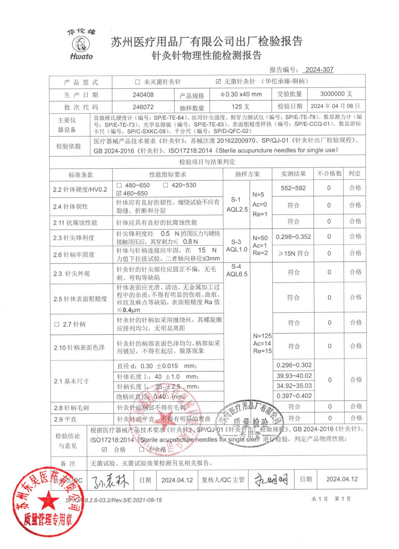 246072无菌针灸针