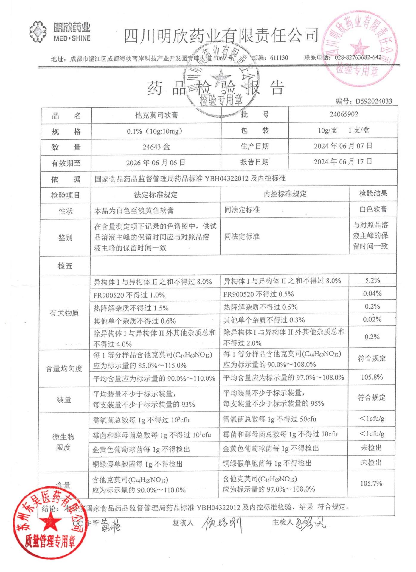 24065902他克莫司软膏