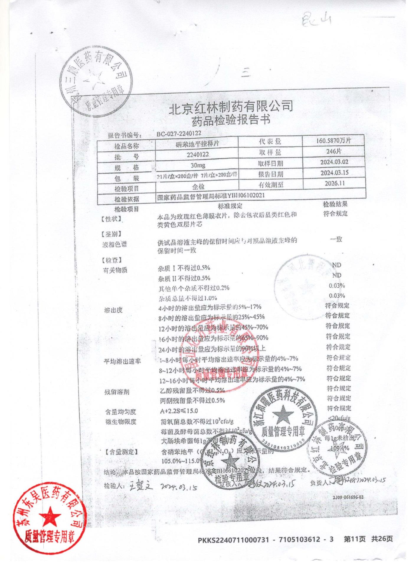 2240122硝苯地平控释片