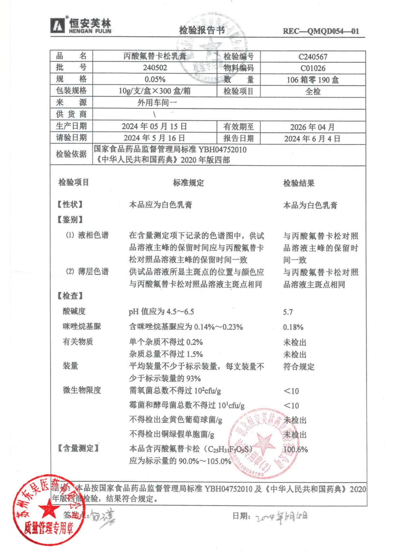 240502丙酸氟替卡松乳膏