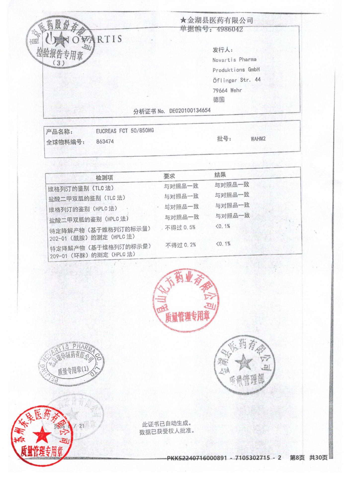 KMY79二甲双胍维格列汀片8