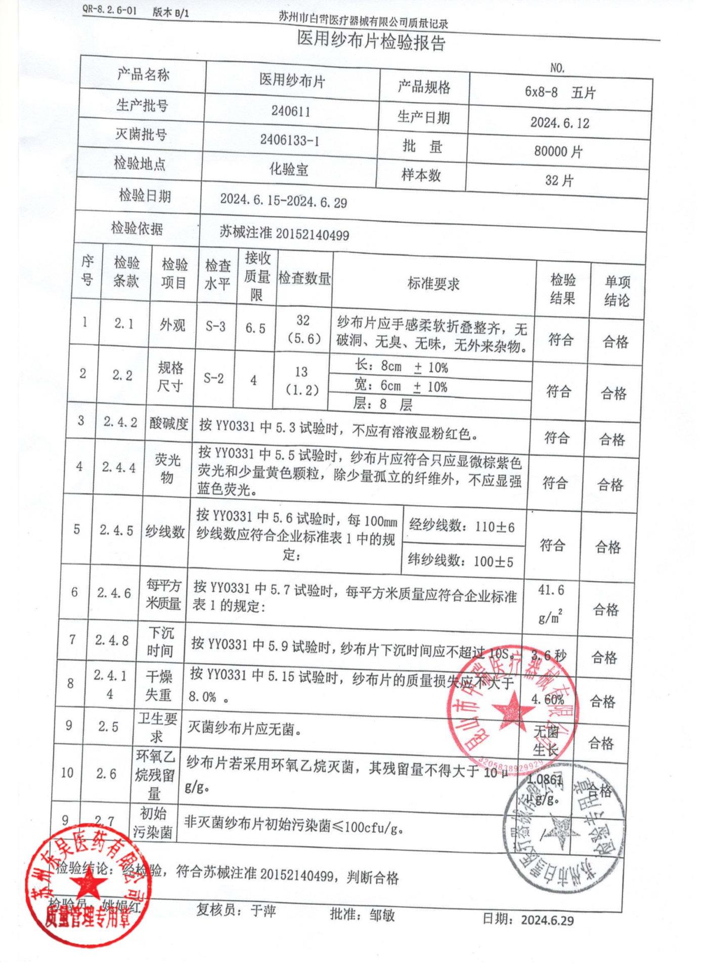 240611医用纱布片