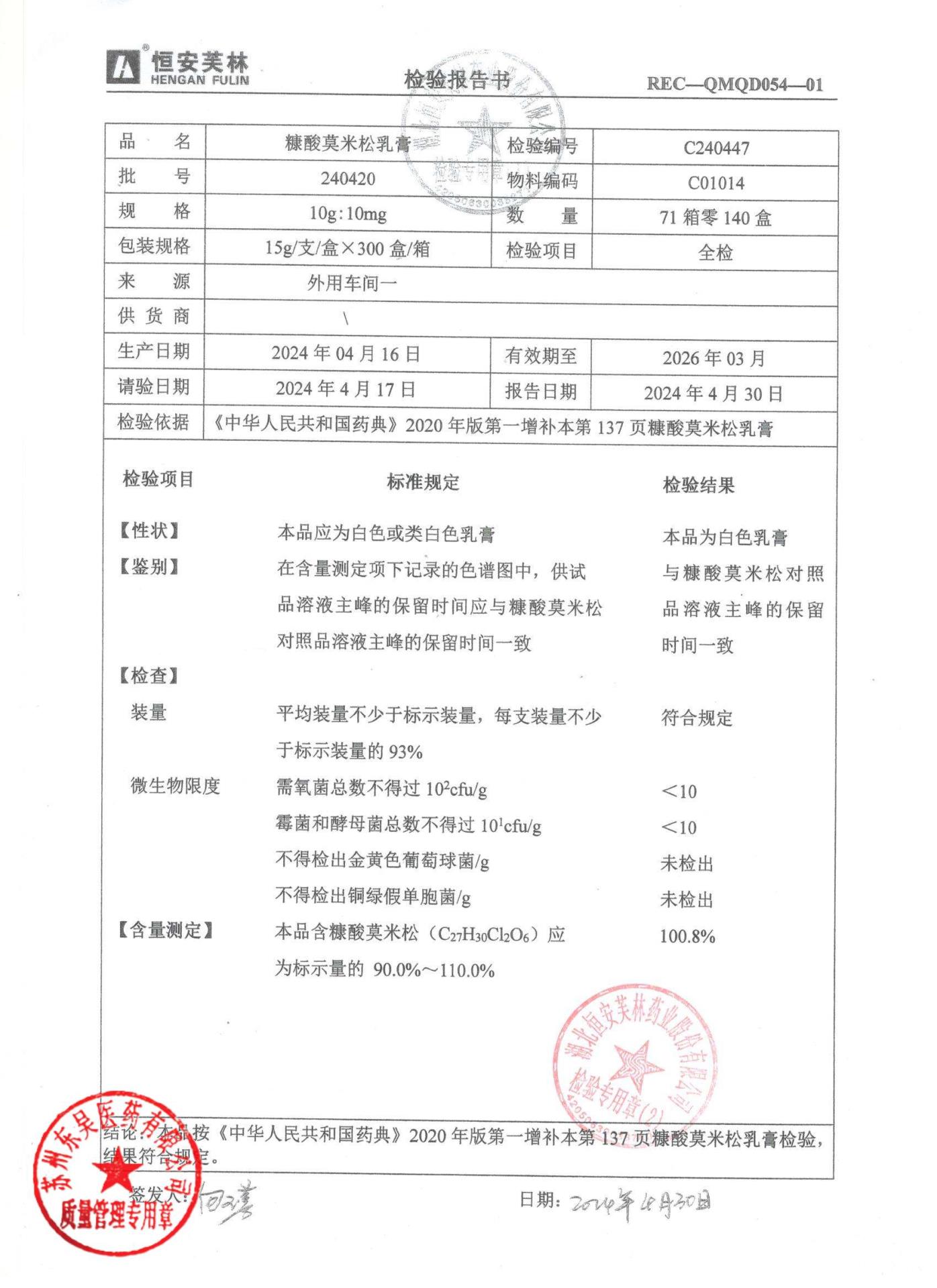 240420糠酸莫米松乳膏