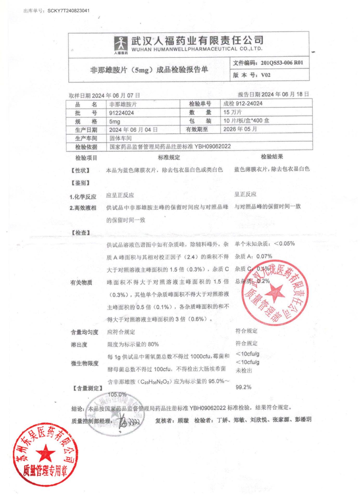 91224024非那雄胺片