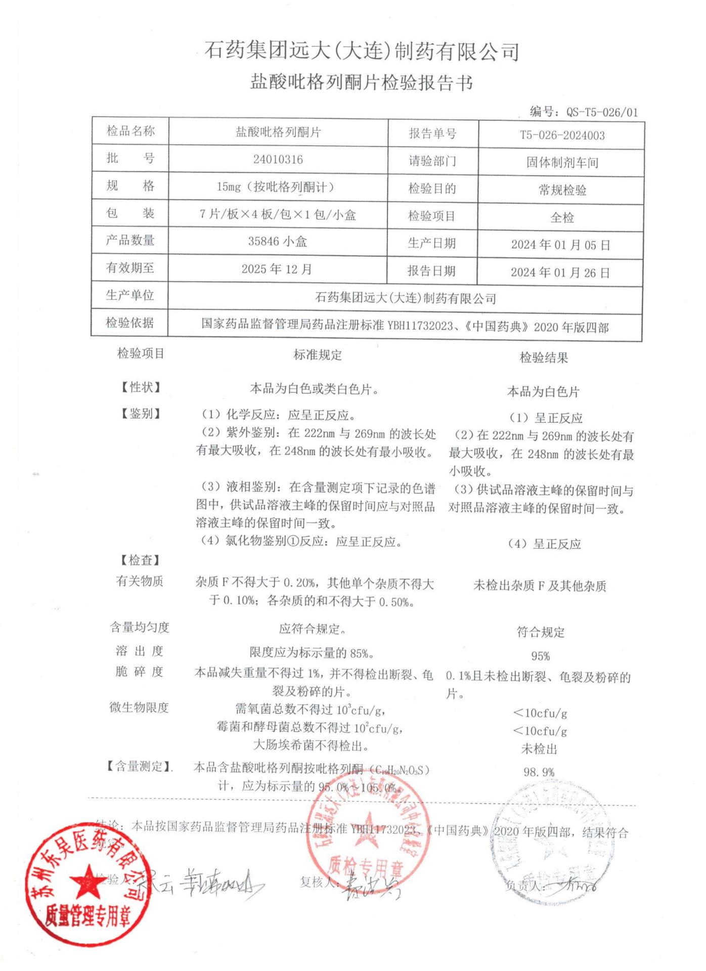 24010316盐酸吡格列酮片