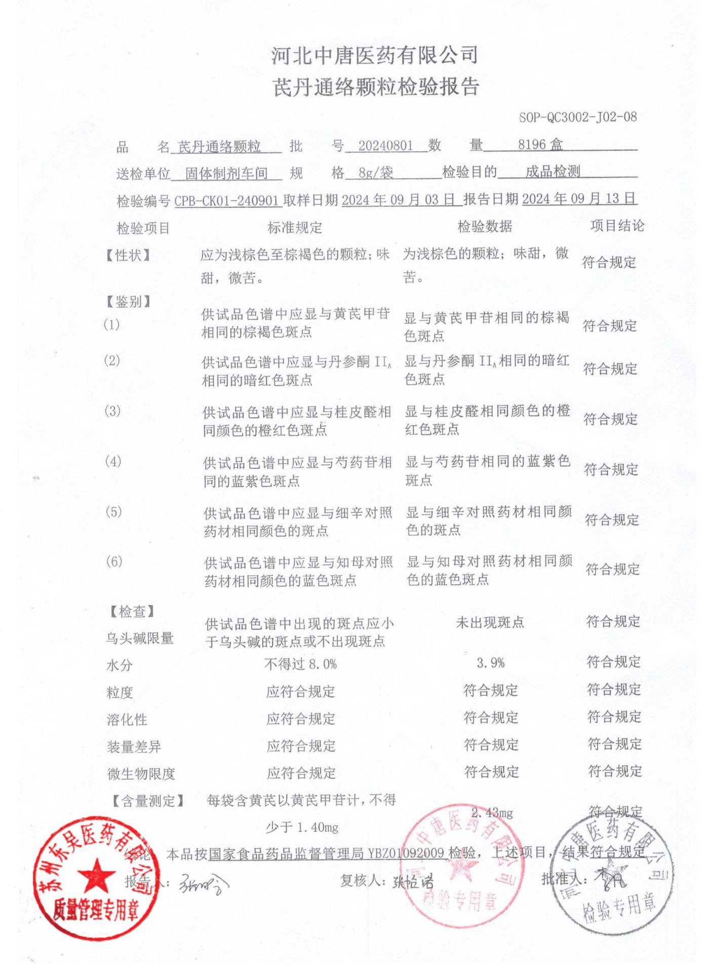 20240801芪丹通络颗粒