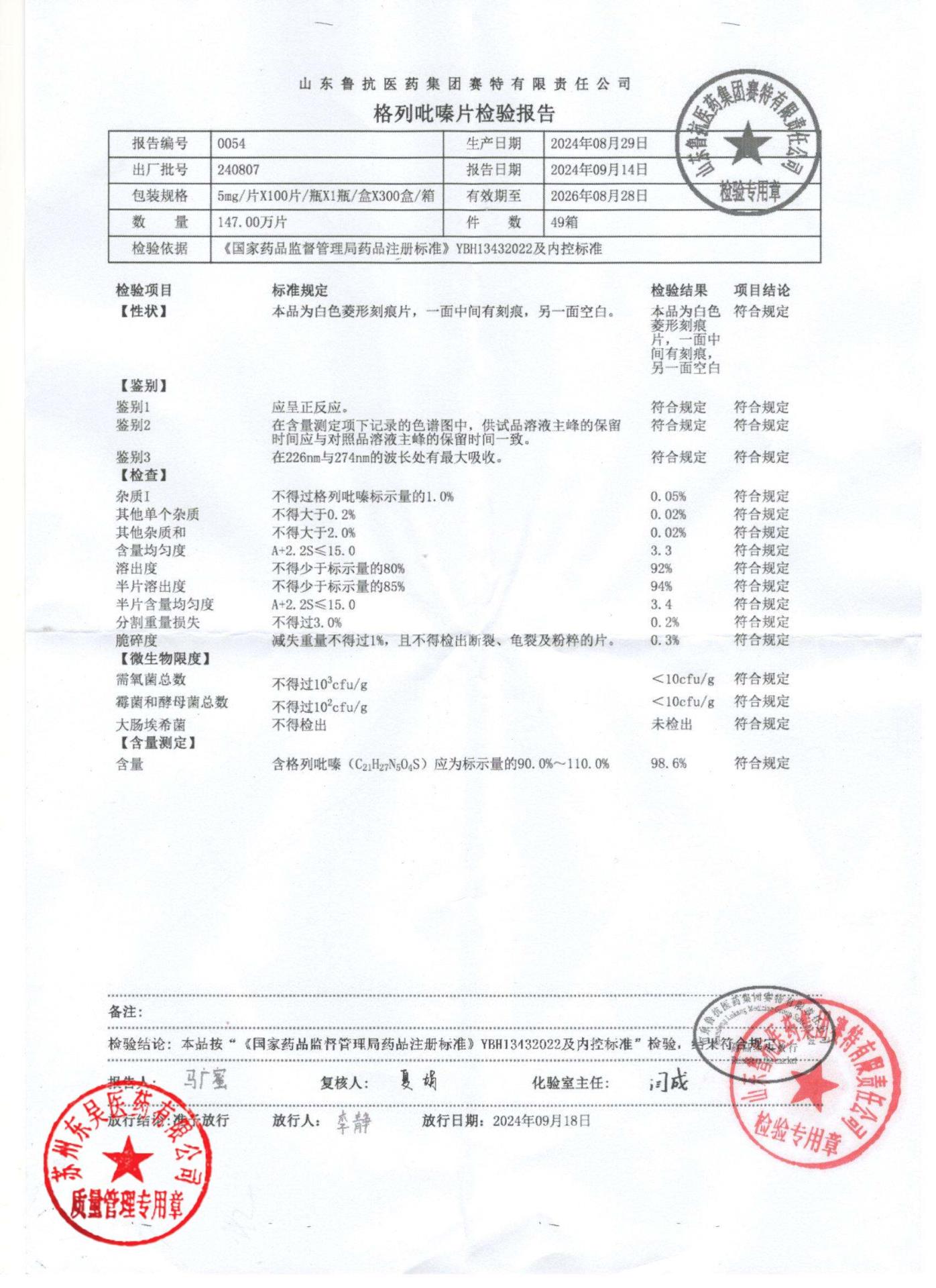 240807格列吡嗪片