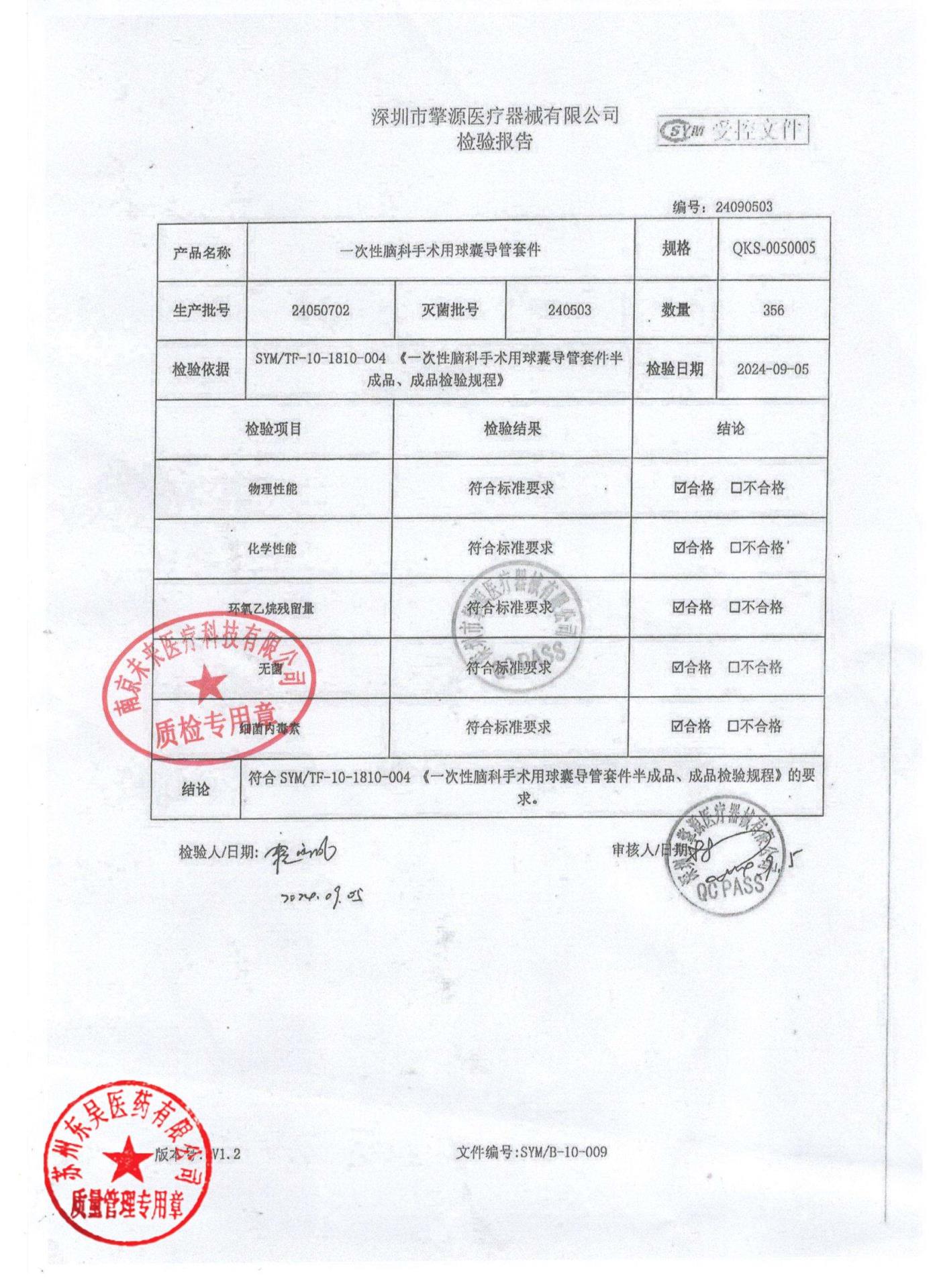 24050702一次性脑科手术用球囊导管套件