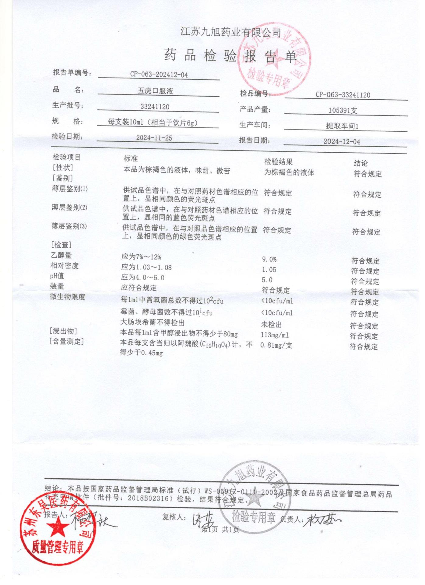 33241120五虎口服液