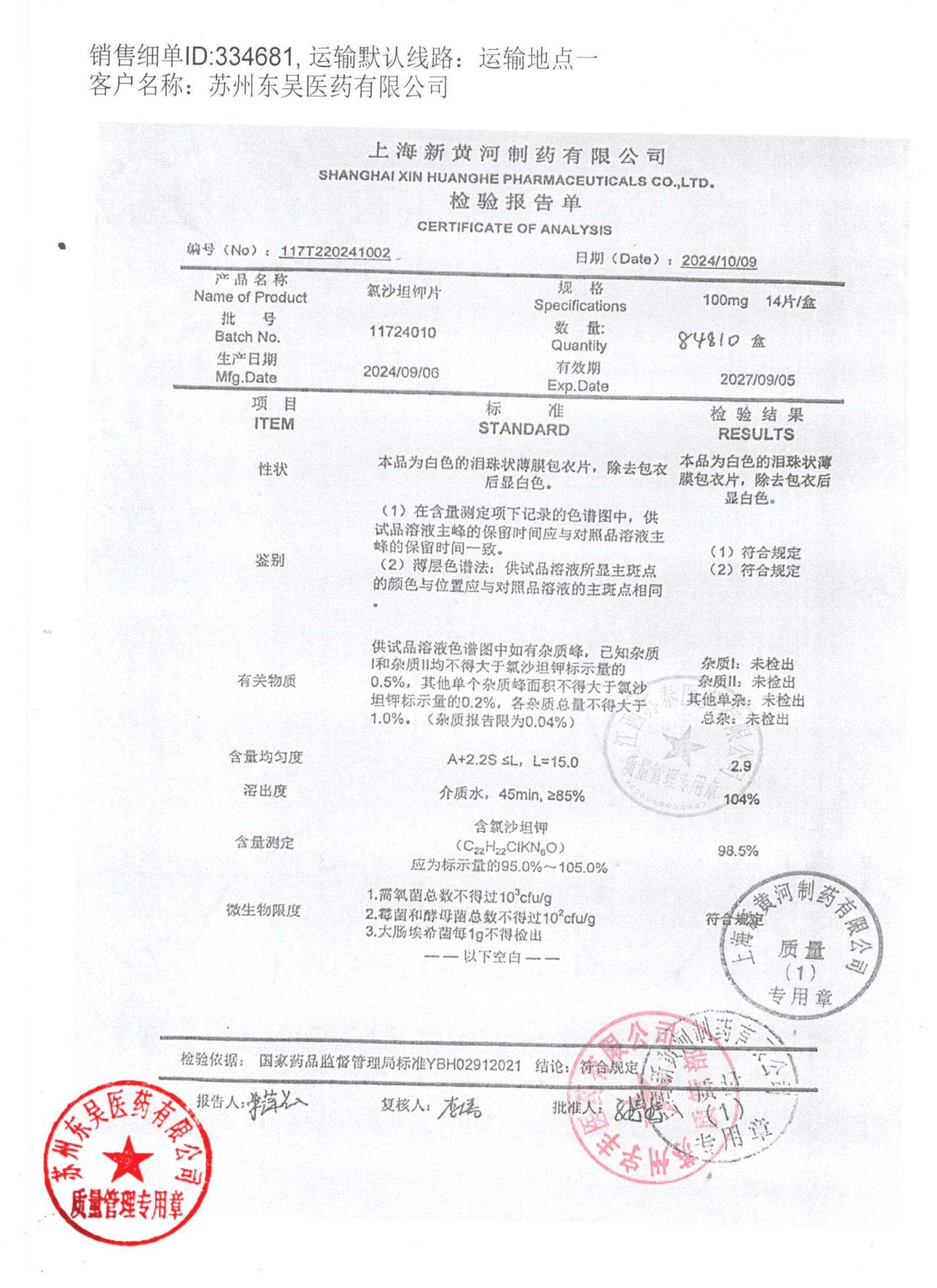 11724010氯沙坦钾片