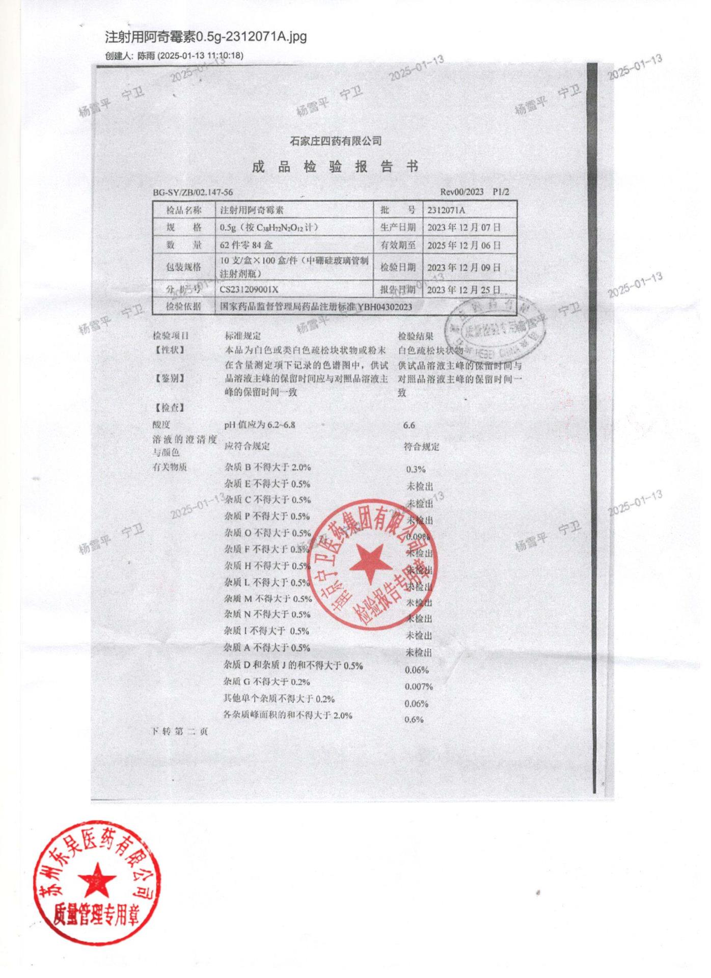 2312071A注射用阿奇霉素1