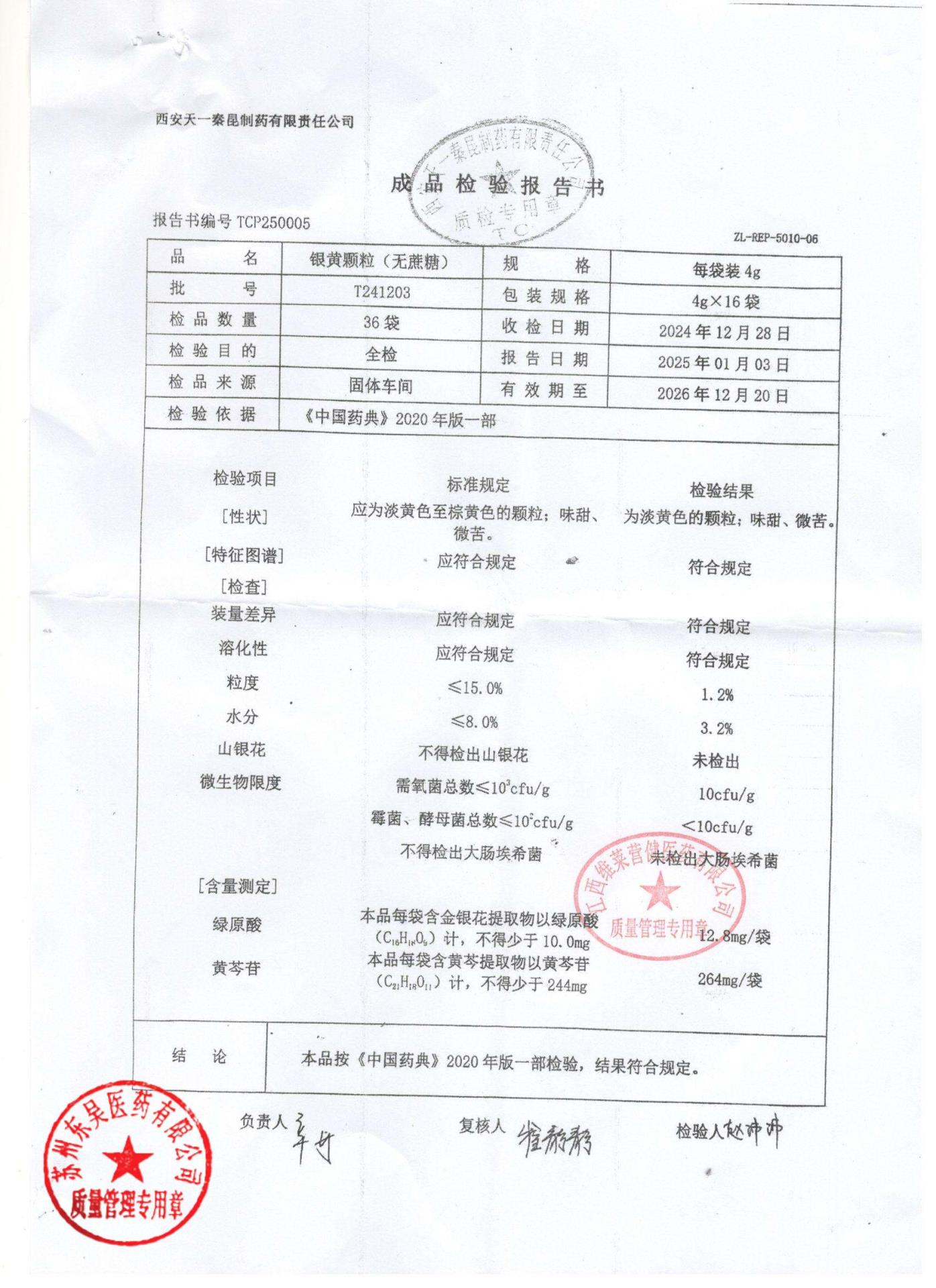T241203银黄颗粒