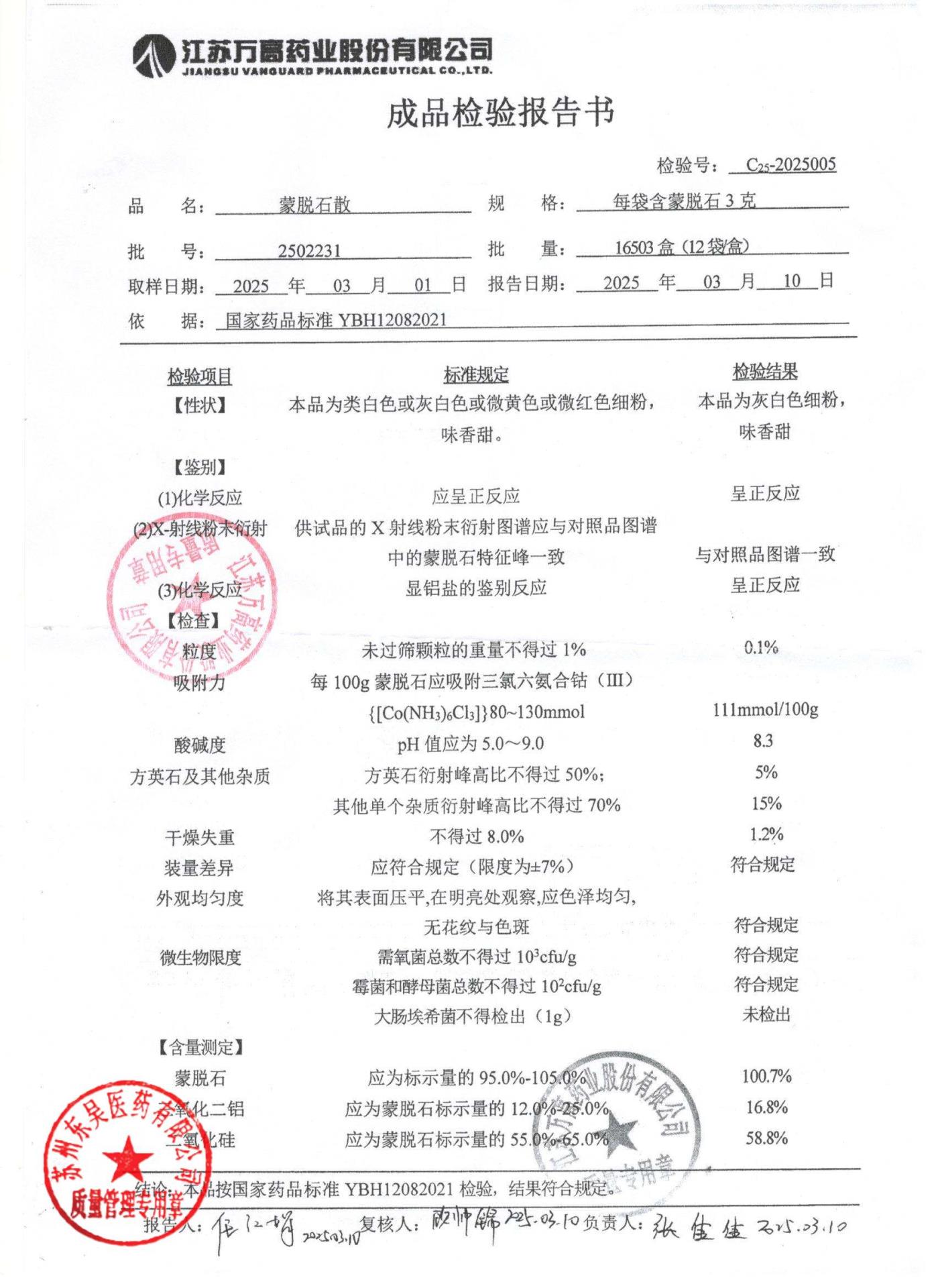 2502231蒙脱石散