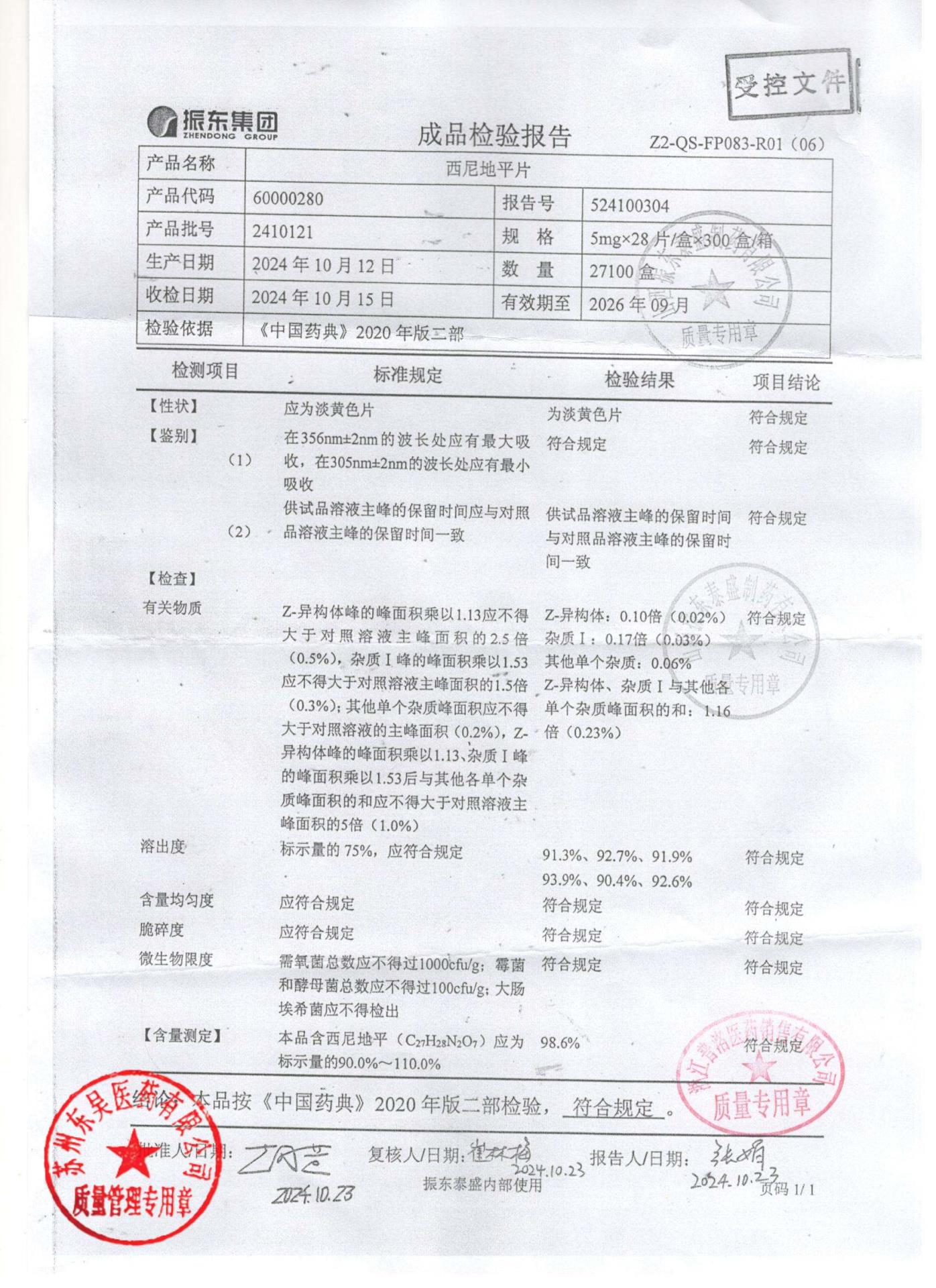 2410121西尼地平片