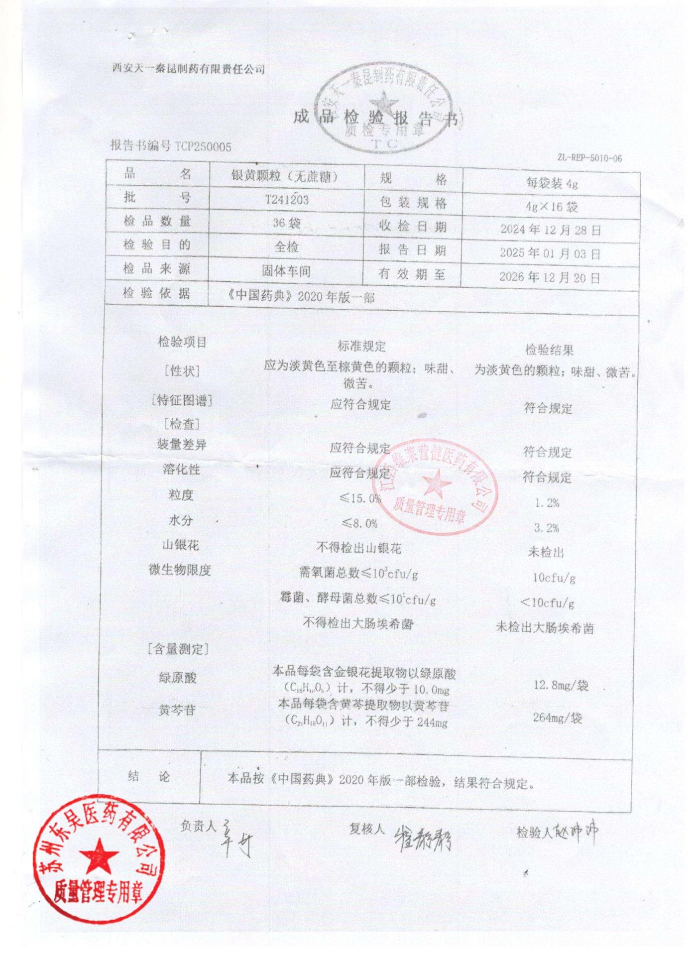 T241203银黄颗粒