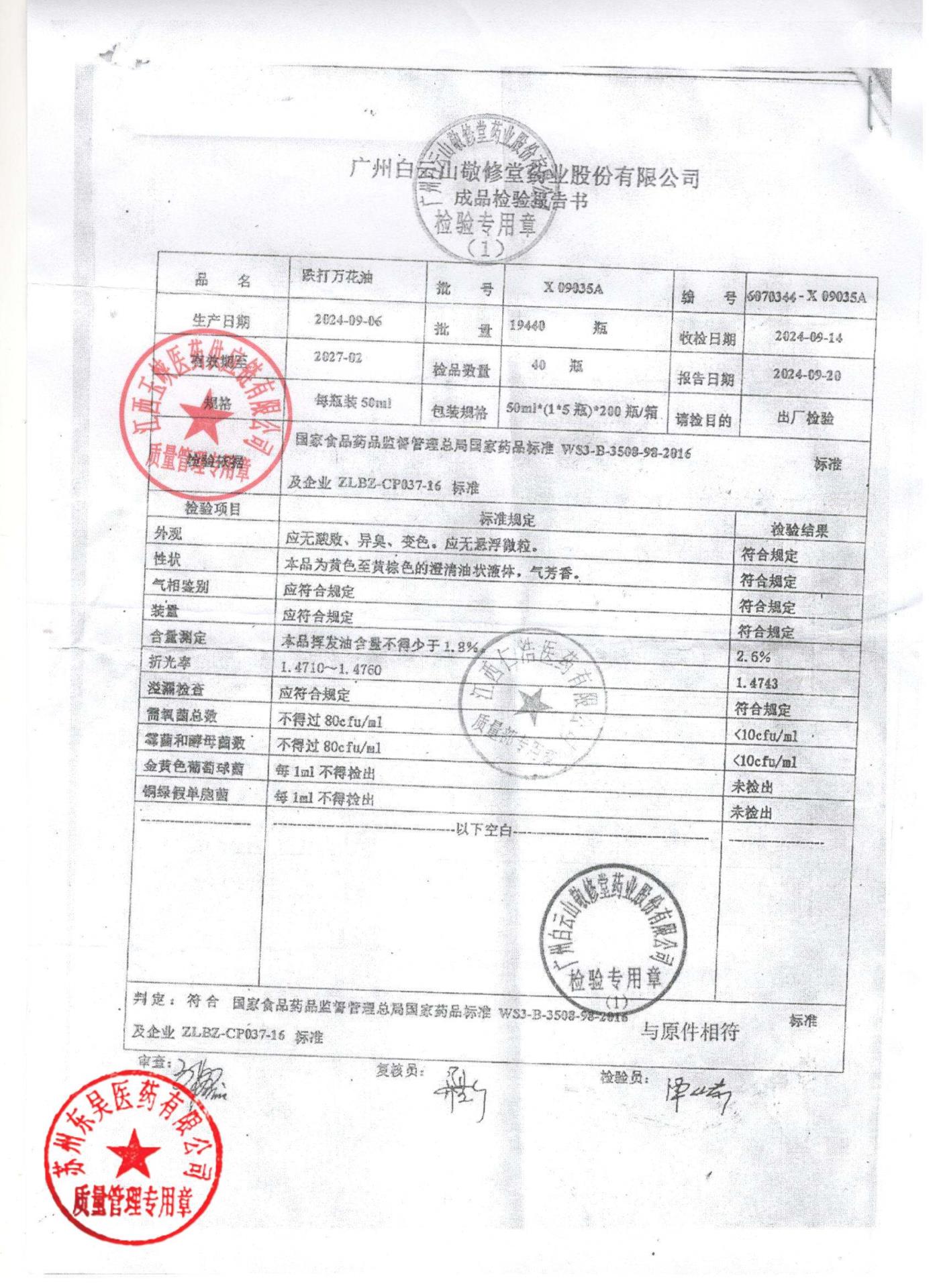 X09035A跌打万花油