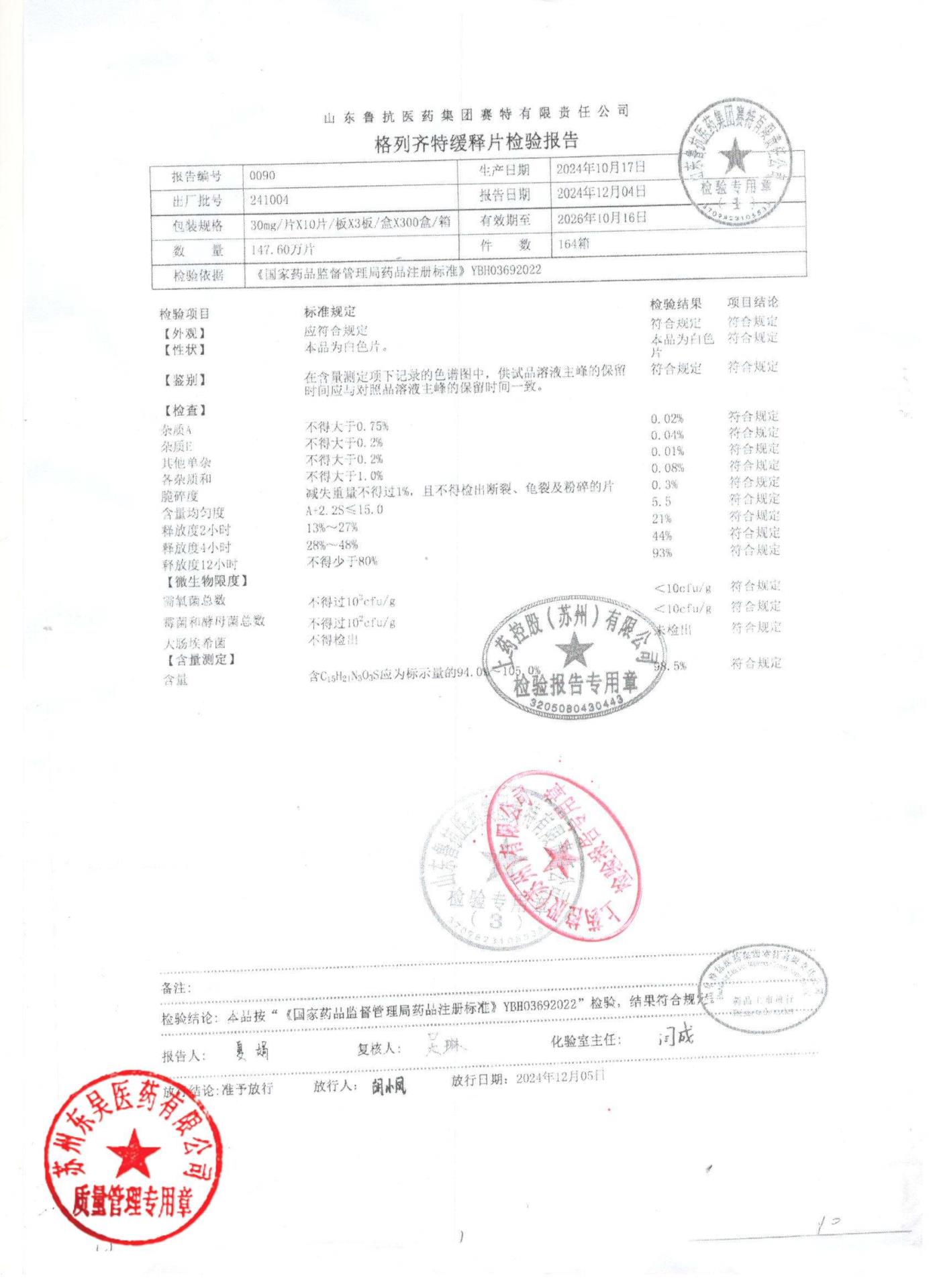 241004格列齐特缓释片