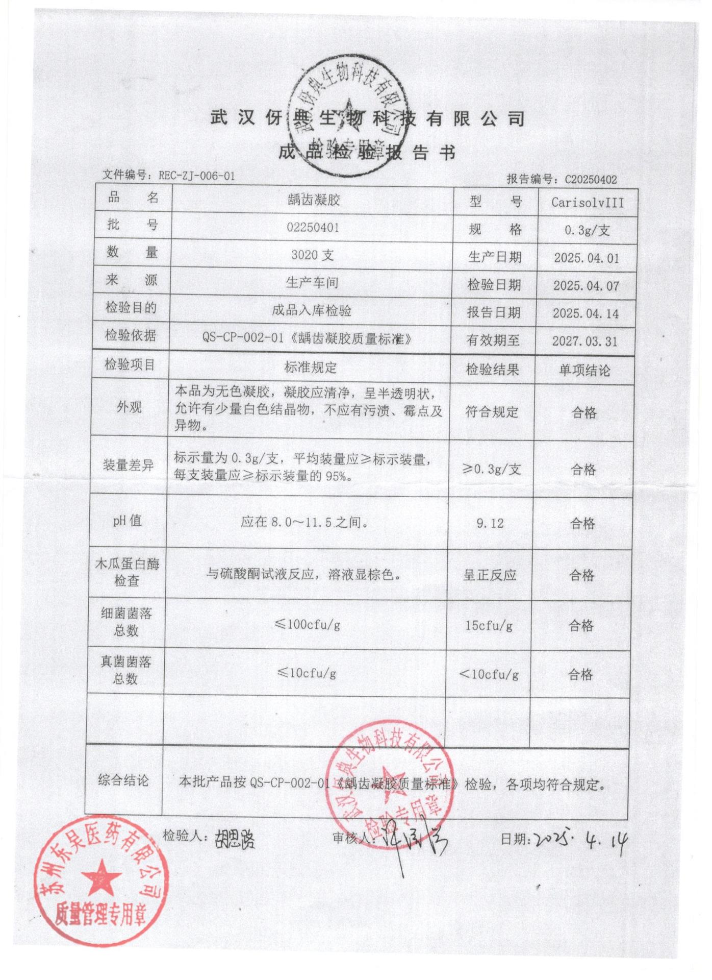 02250401龋齿凝胶