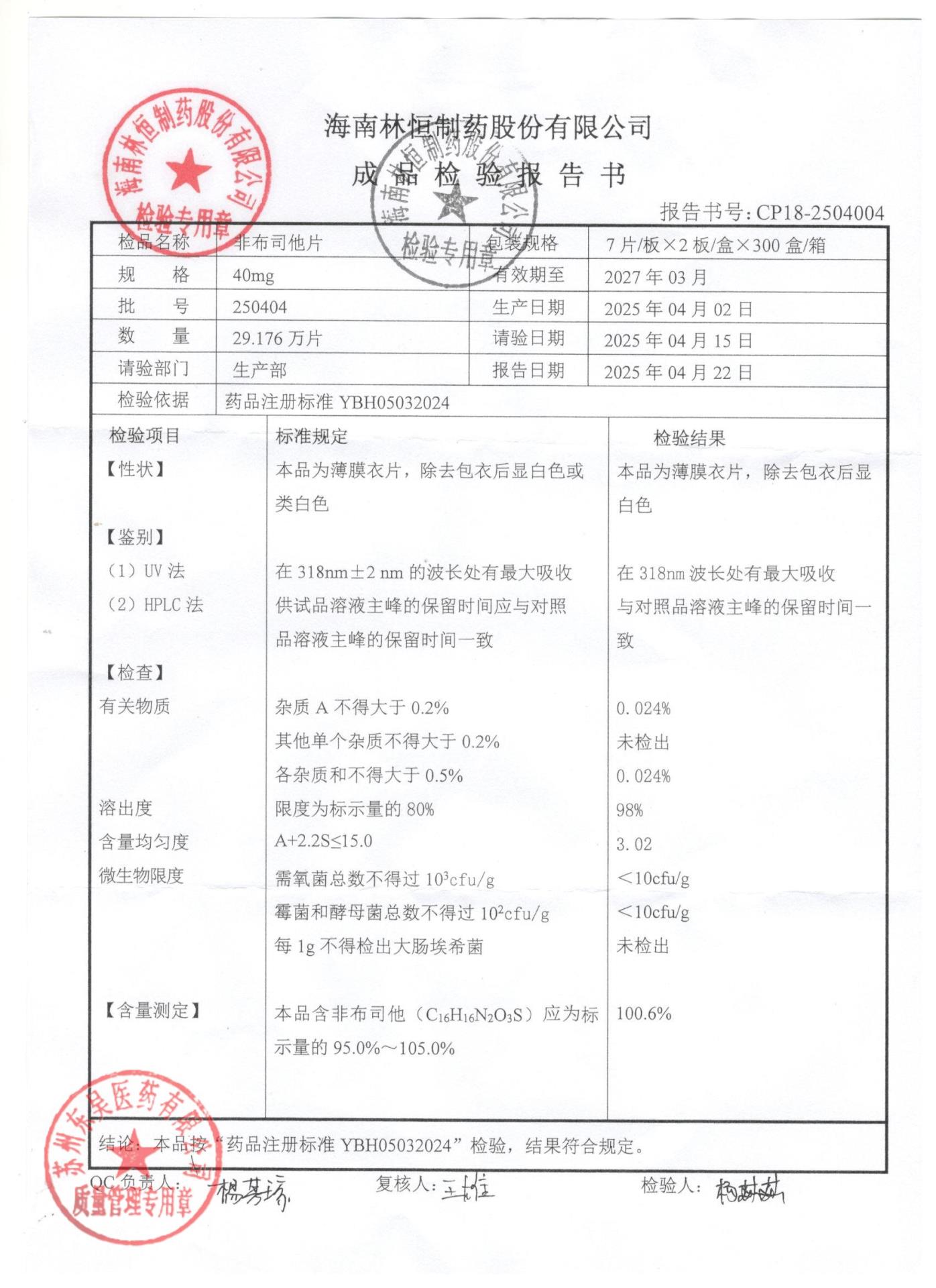 250404非布司他片
