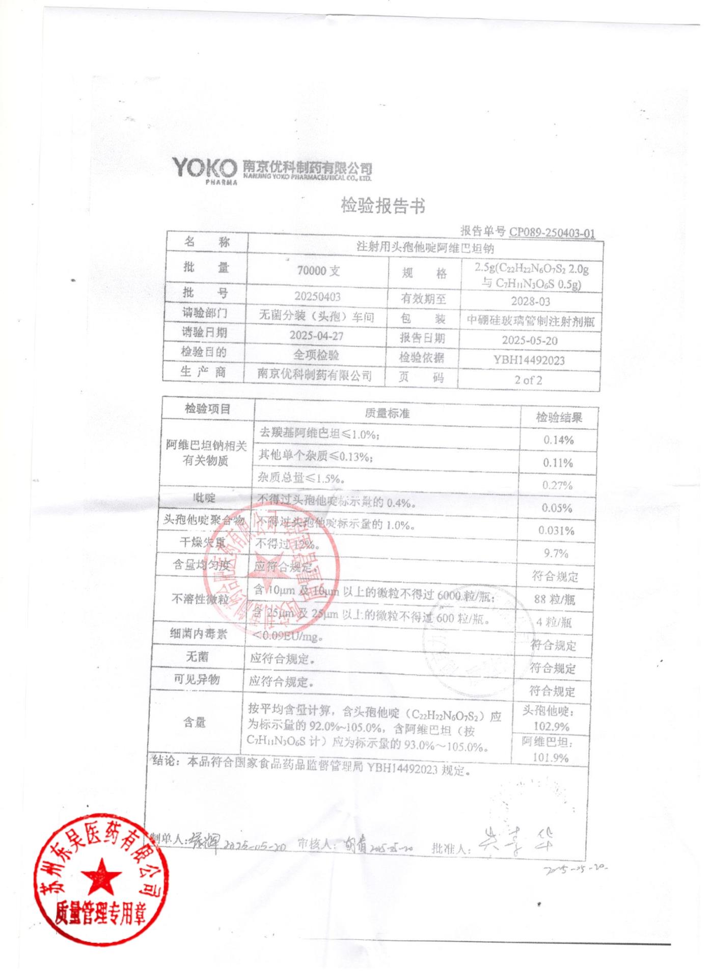 20250403注射用头孢他啶阿维巴坦钠2