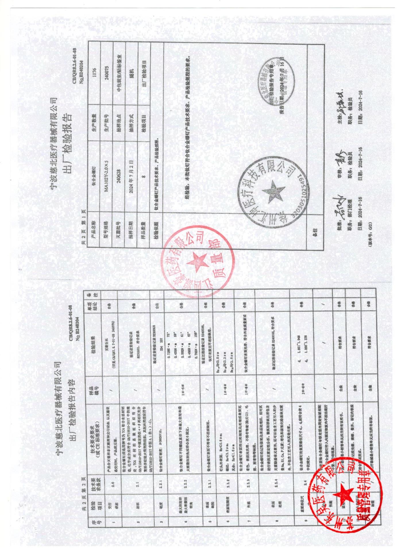 240075钛合金螺钉