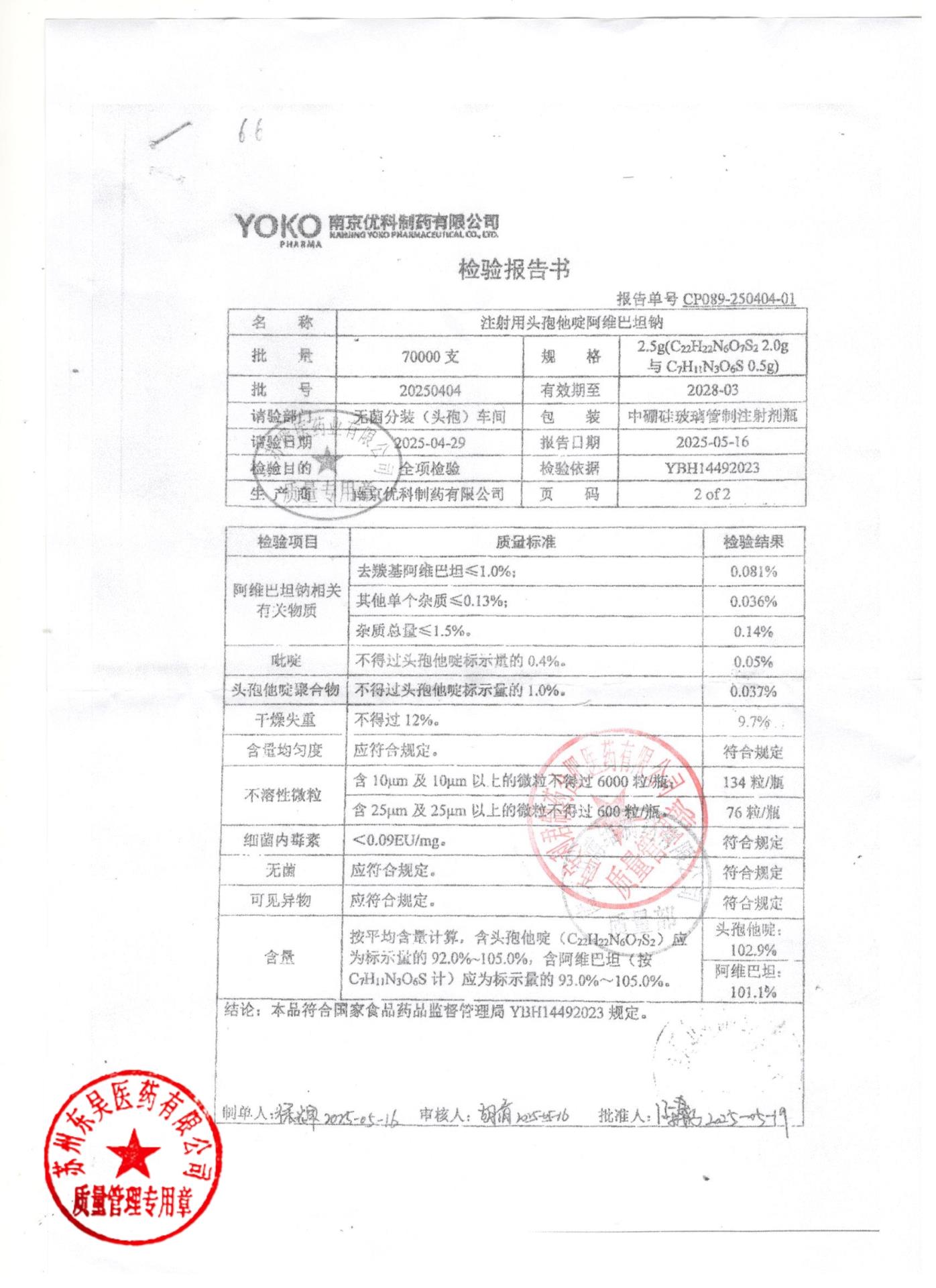 20250404注射用头孢他啶阿维巴坦钠2