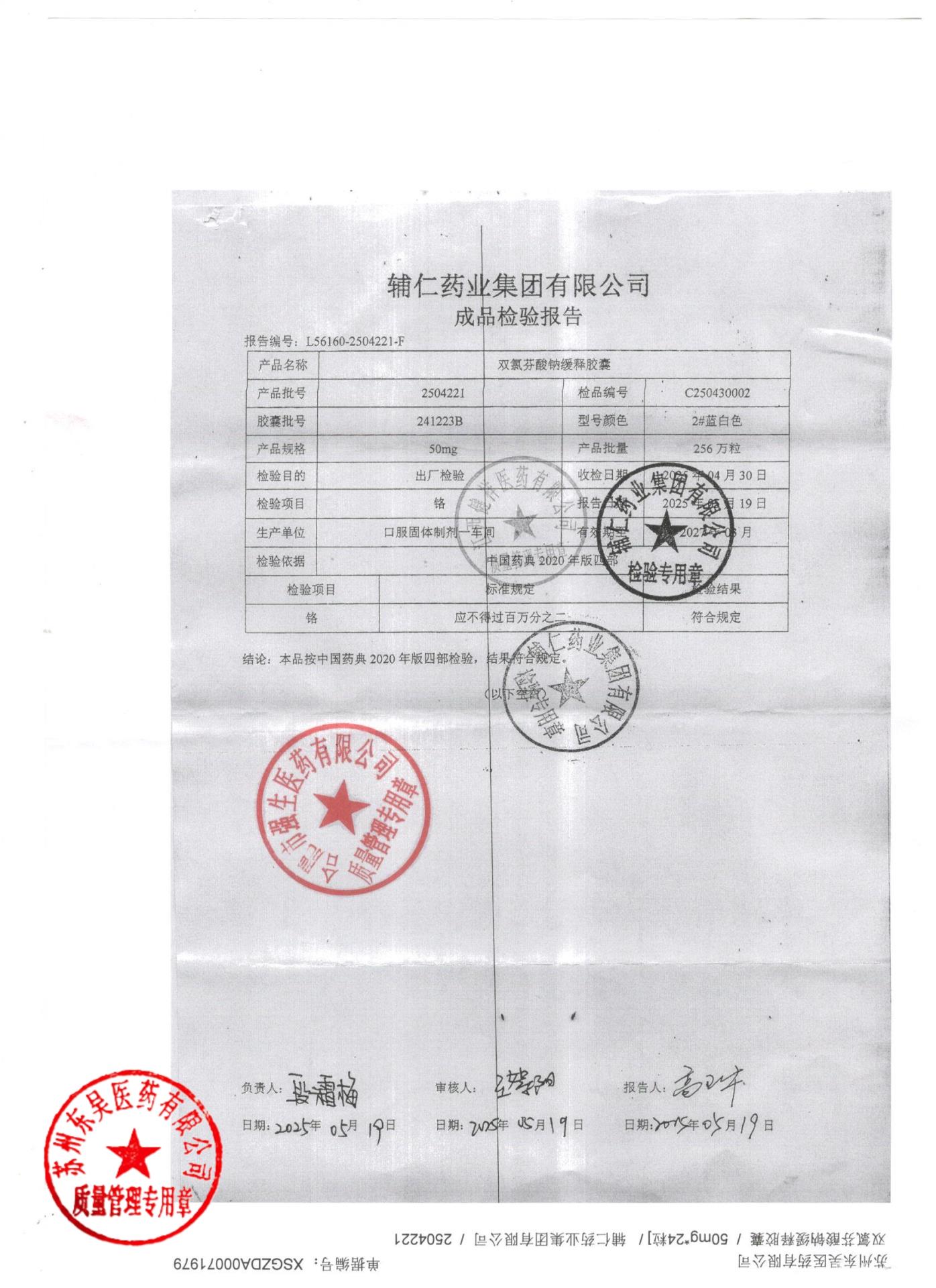 2504221双氯芬酸钠缓释胶囊2