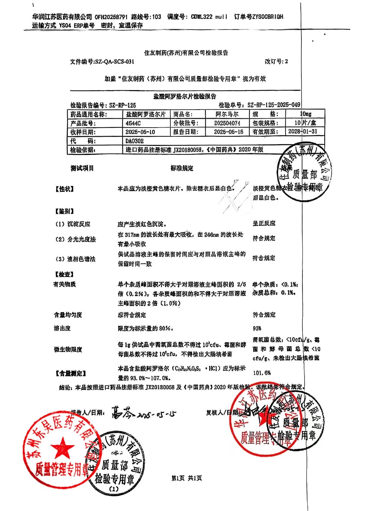 4644C盐酸阿罗洛尔片