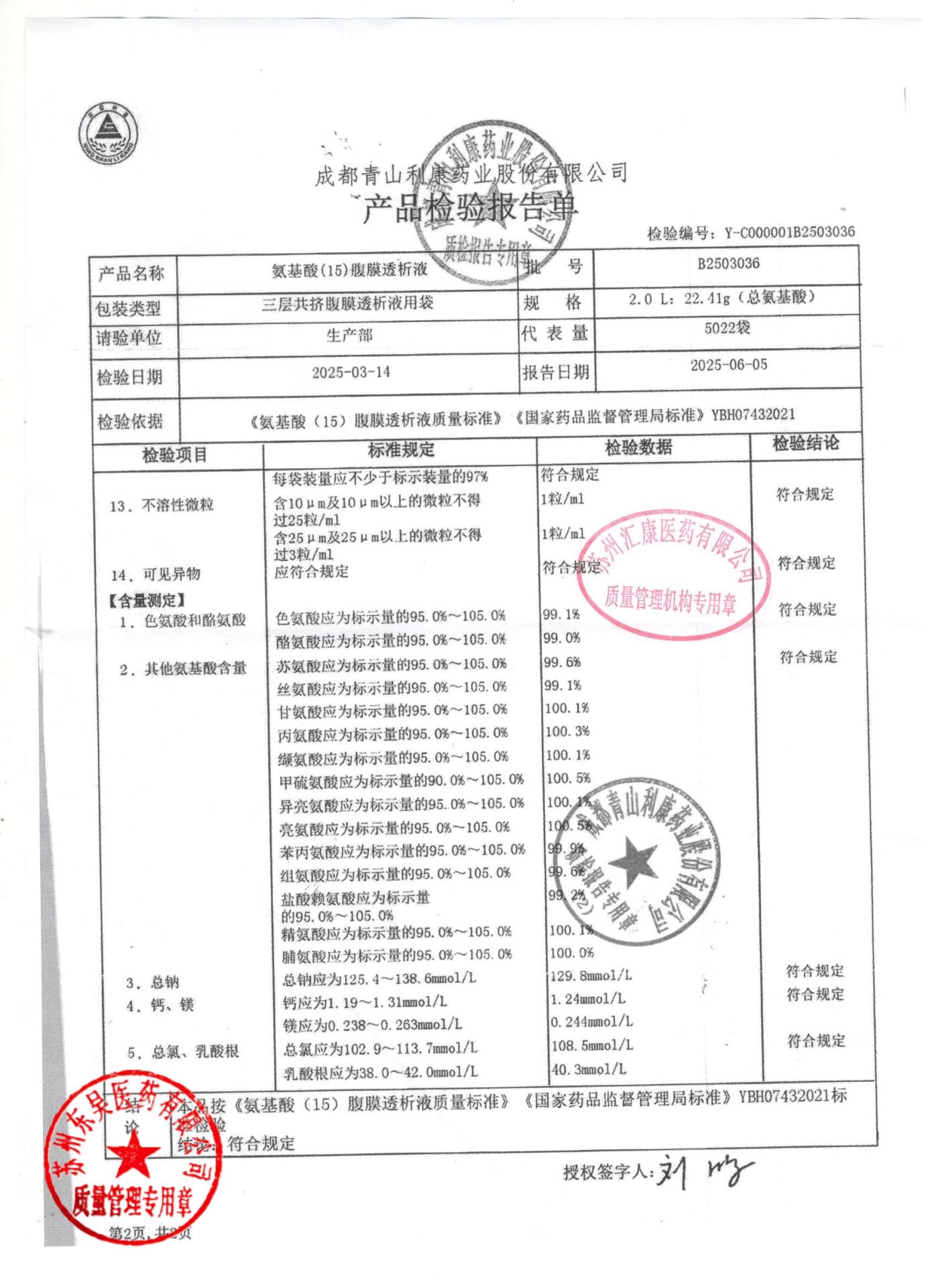 B2503036氨基酸腹膜透析液2