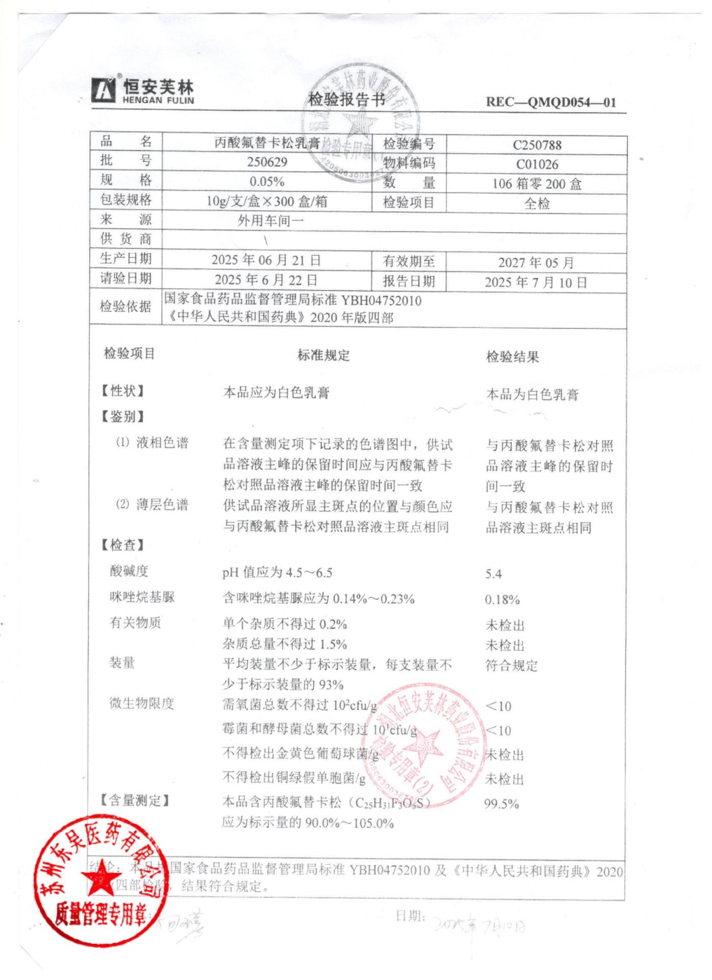 250629丙酸氟替卡松乳膏