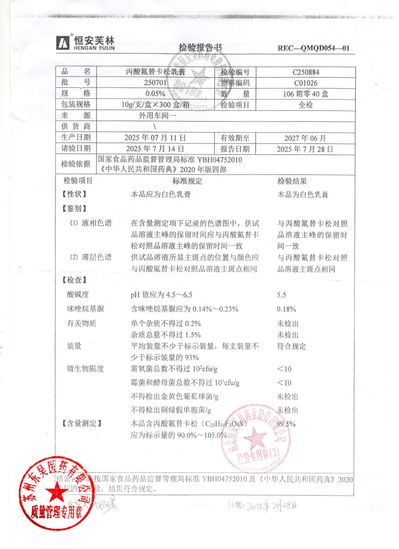 250701丙酸氟替卡松乳膏