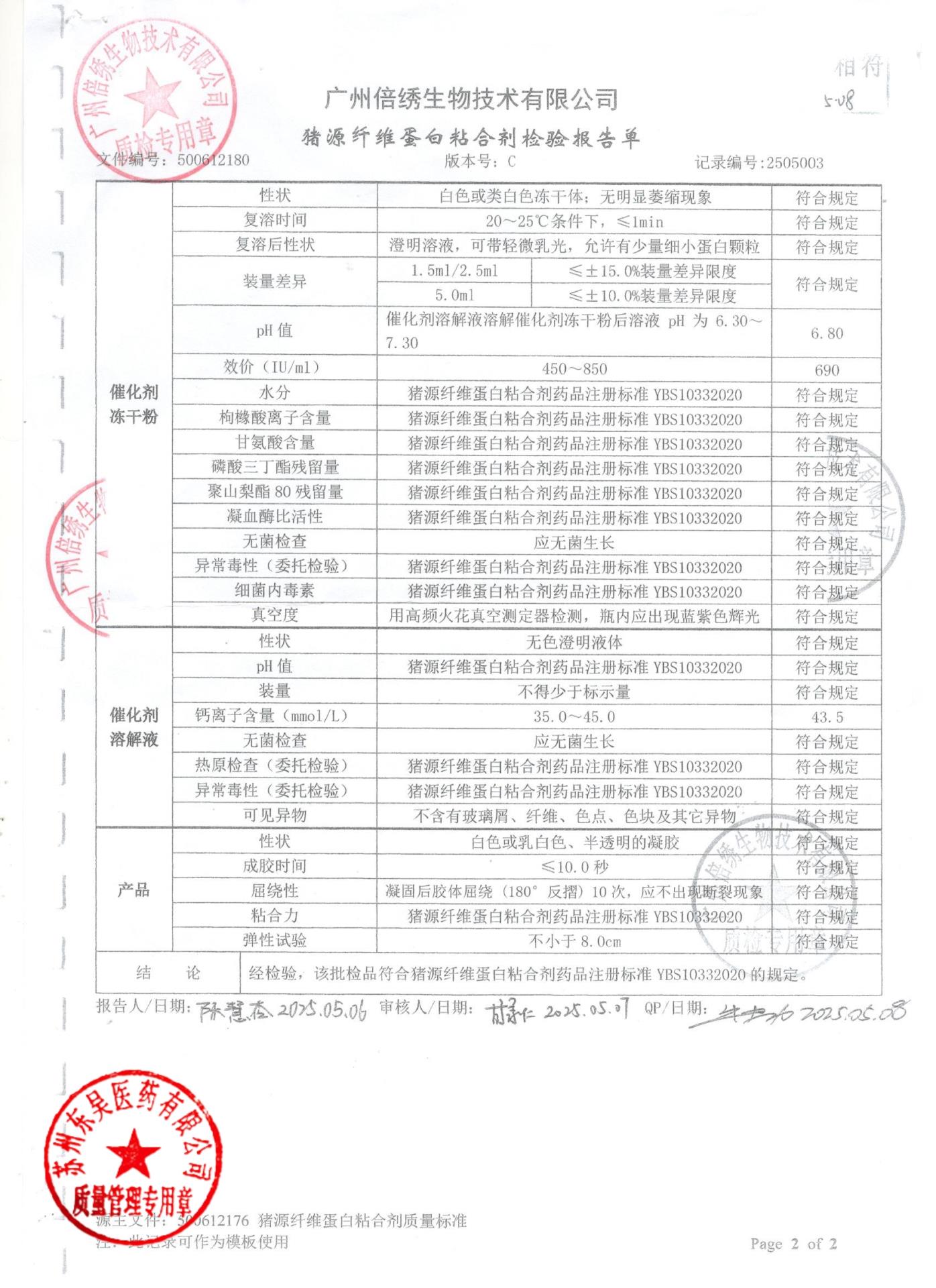 1240205D猪源纤维蛋白粘合剂2